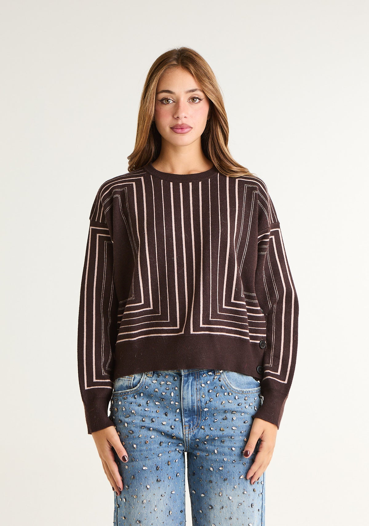 Maglia a motivo geometrico