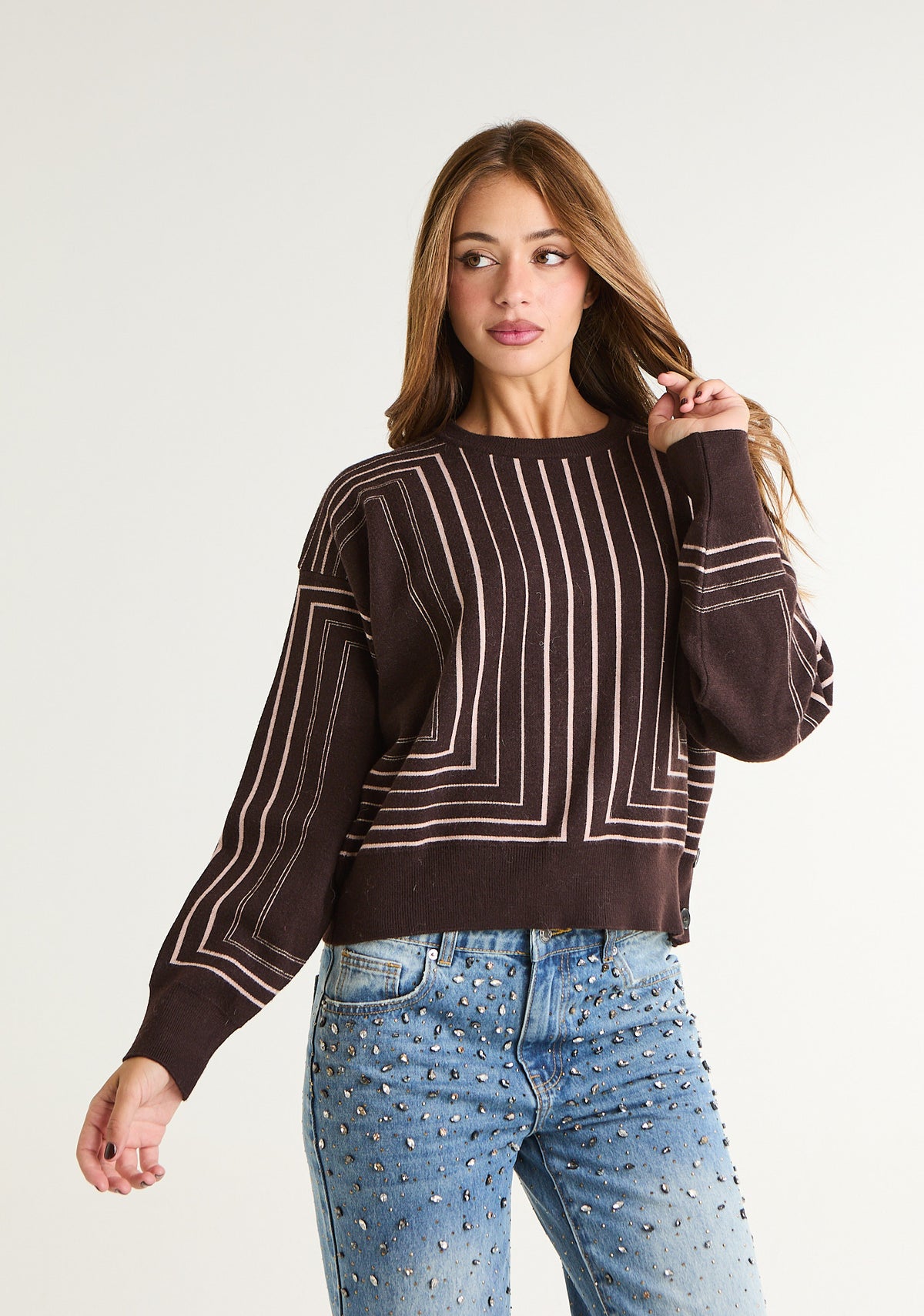 Maglia a motivo geometrico