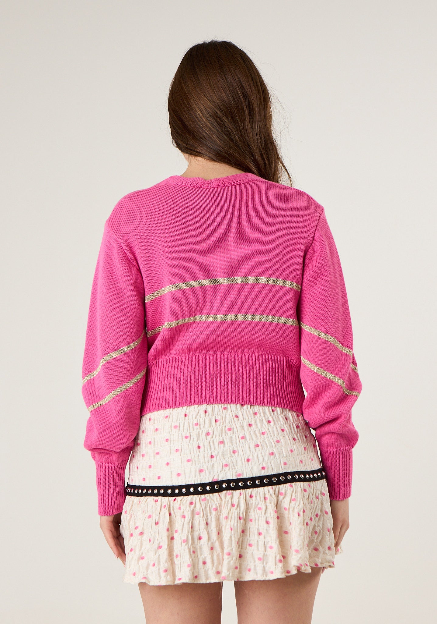 Cardigan a righe lurex