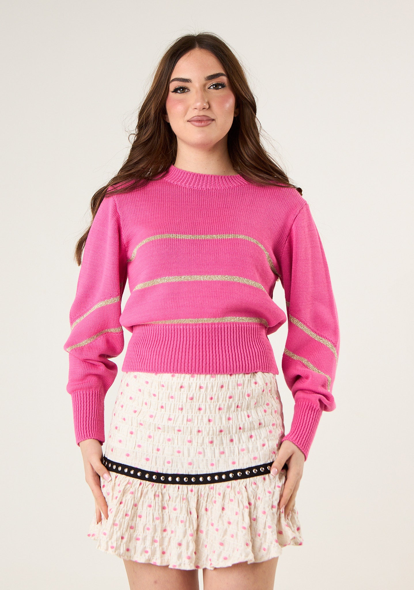 Maglia con righe lurex