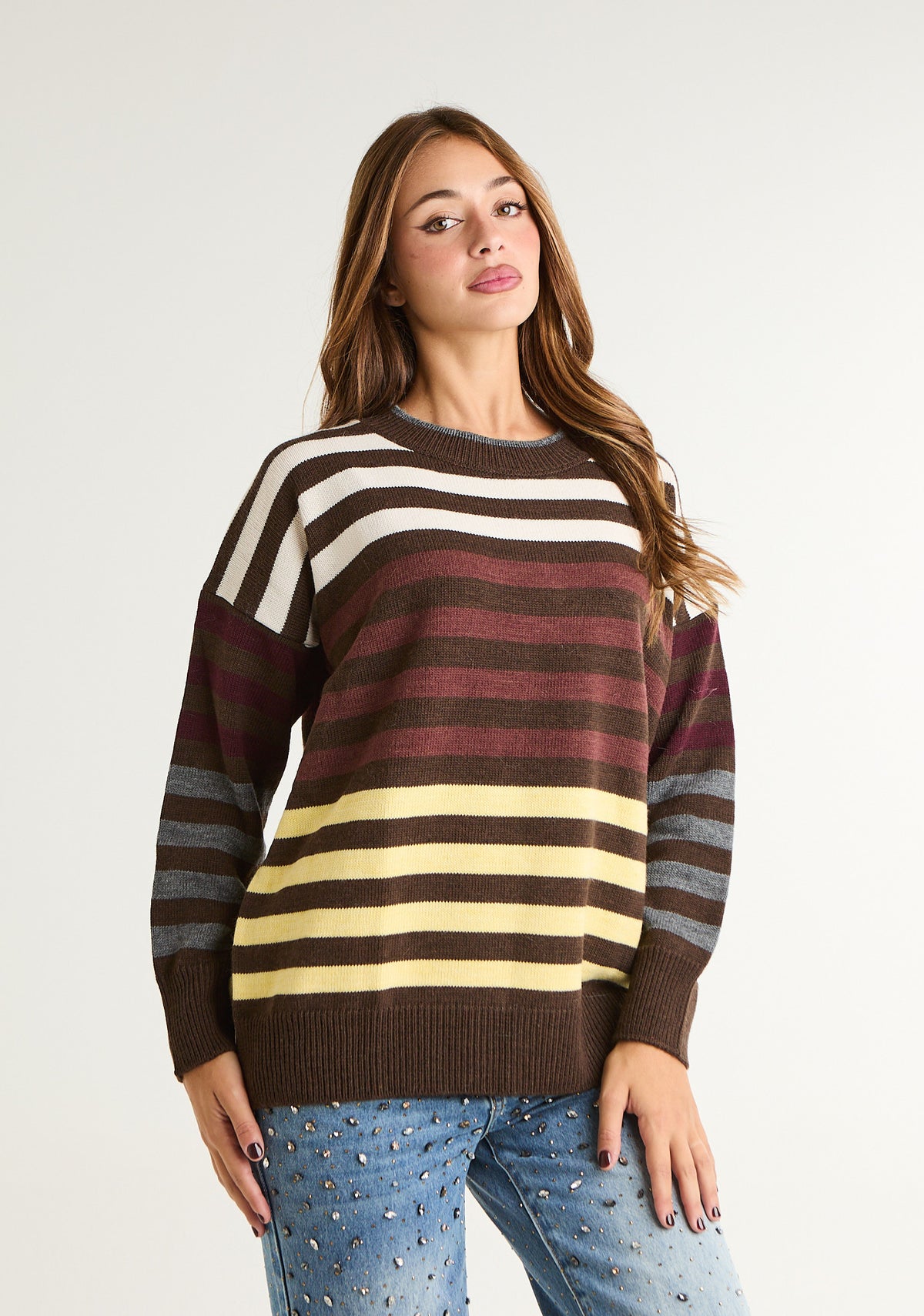 Maglioncino a righe colorate