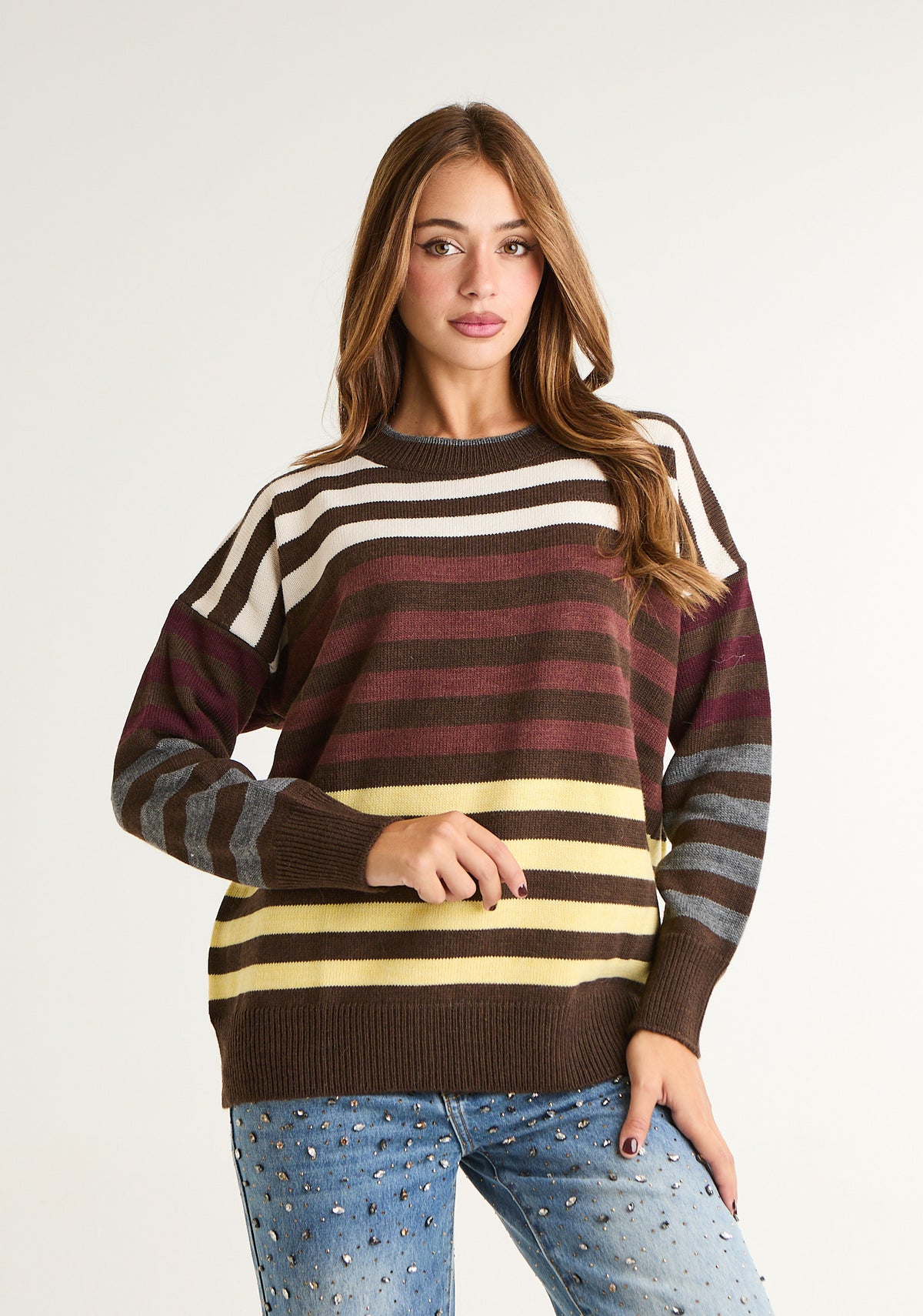 Maglioncino a righe colorate