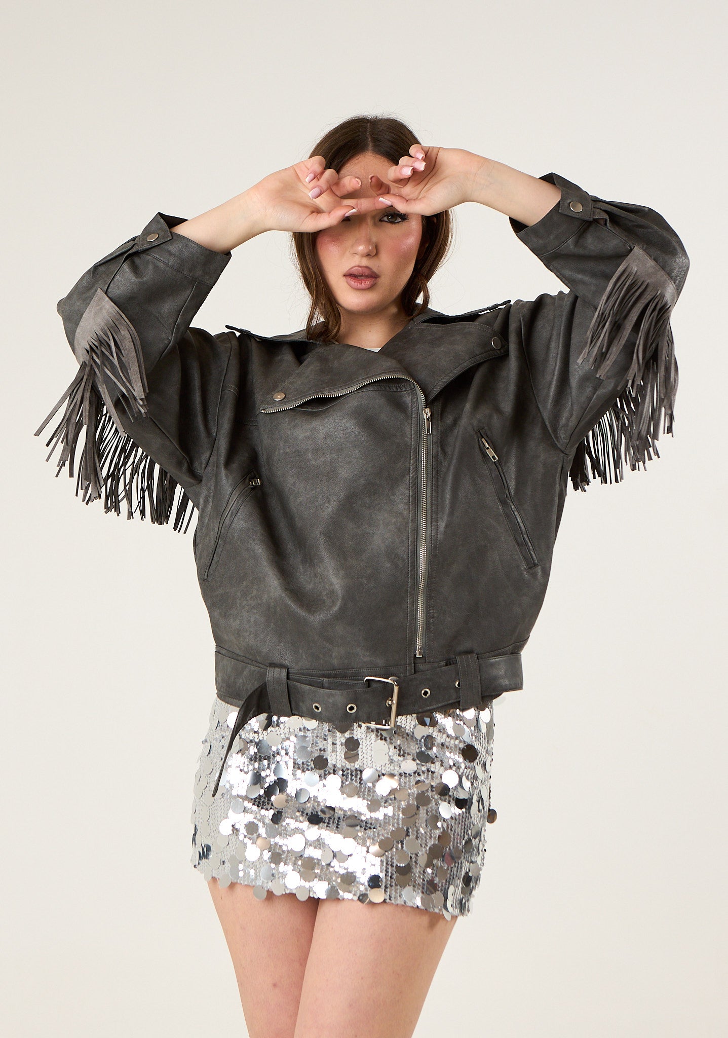 Giubbino chiodo over