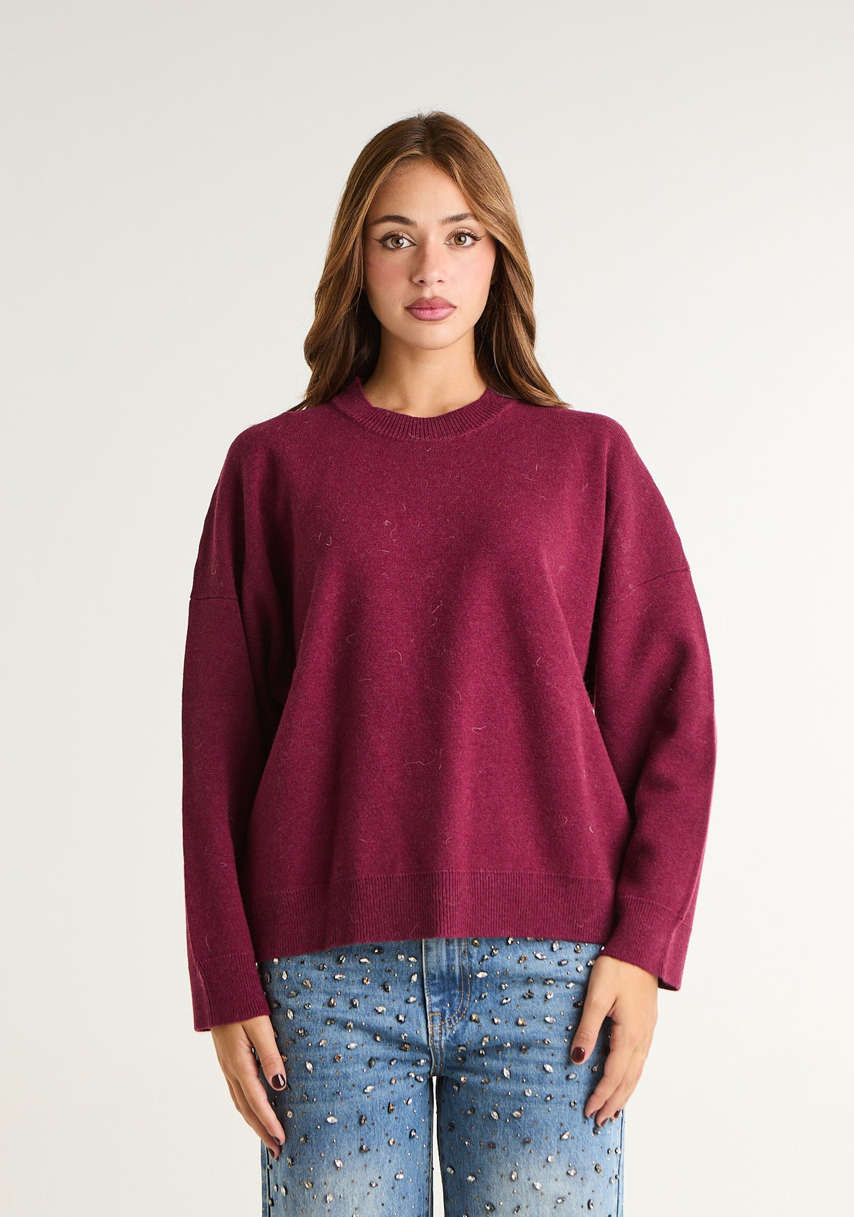 Maglia over in misto lana