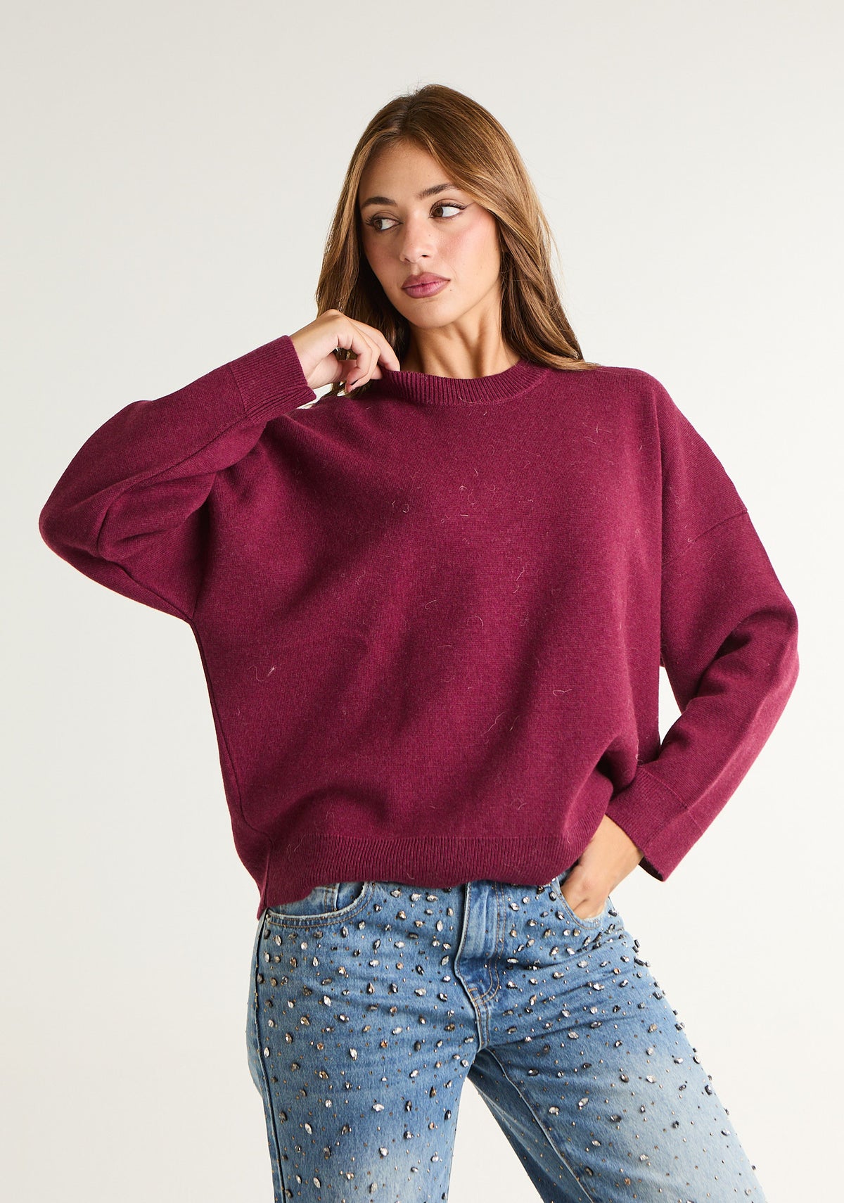 Maglia over in misto lana