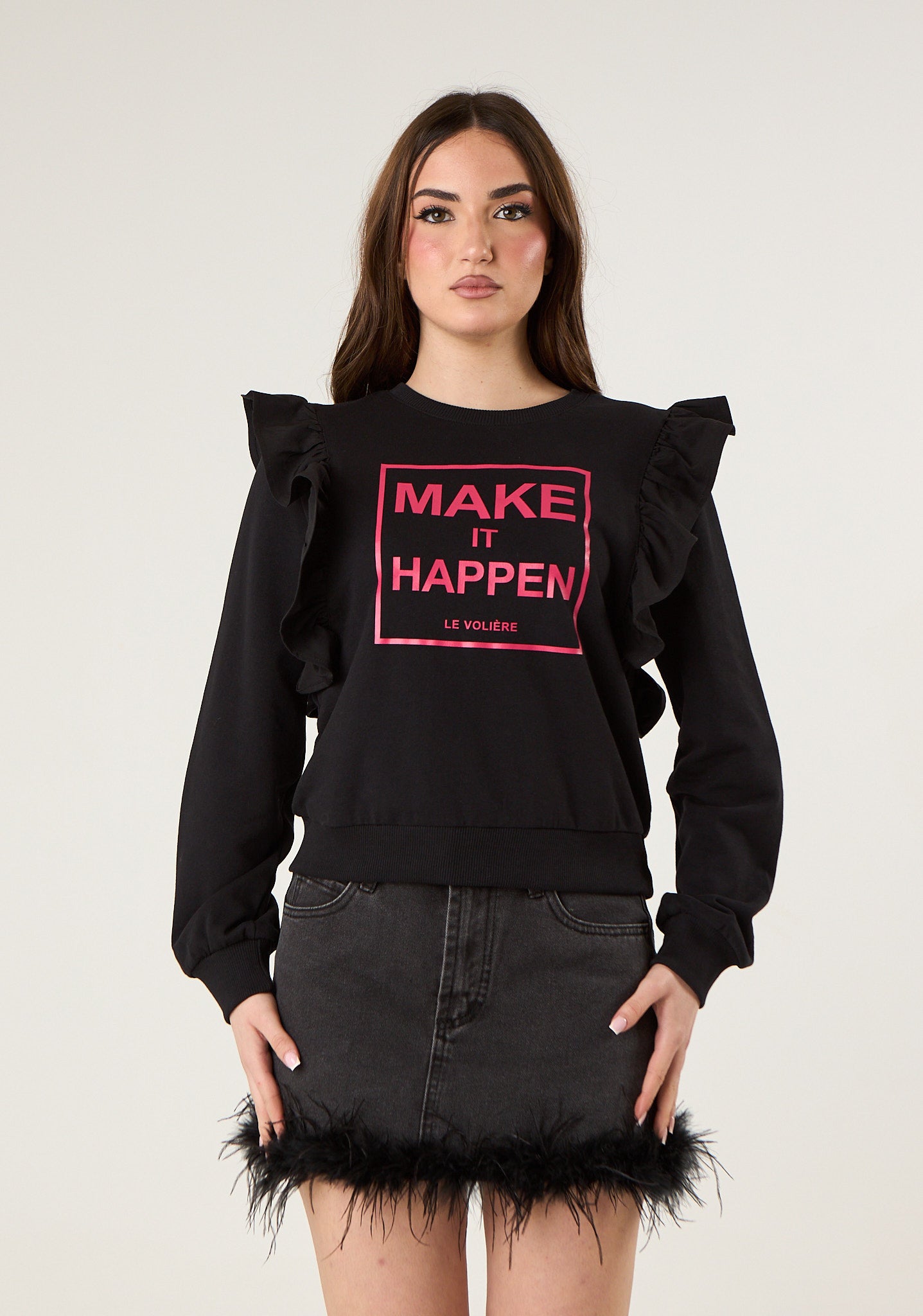 Felpa con stampa frontale