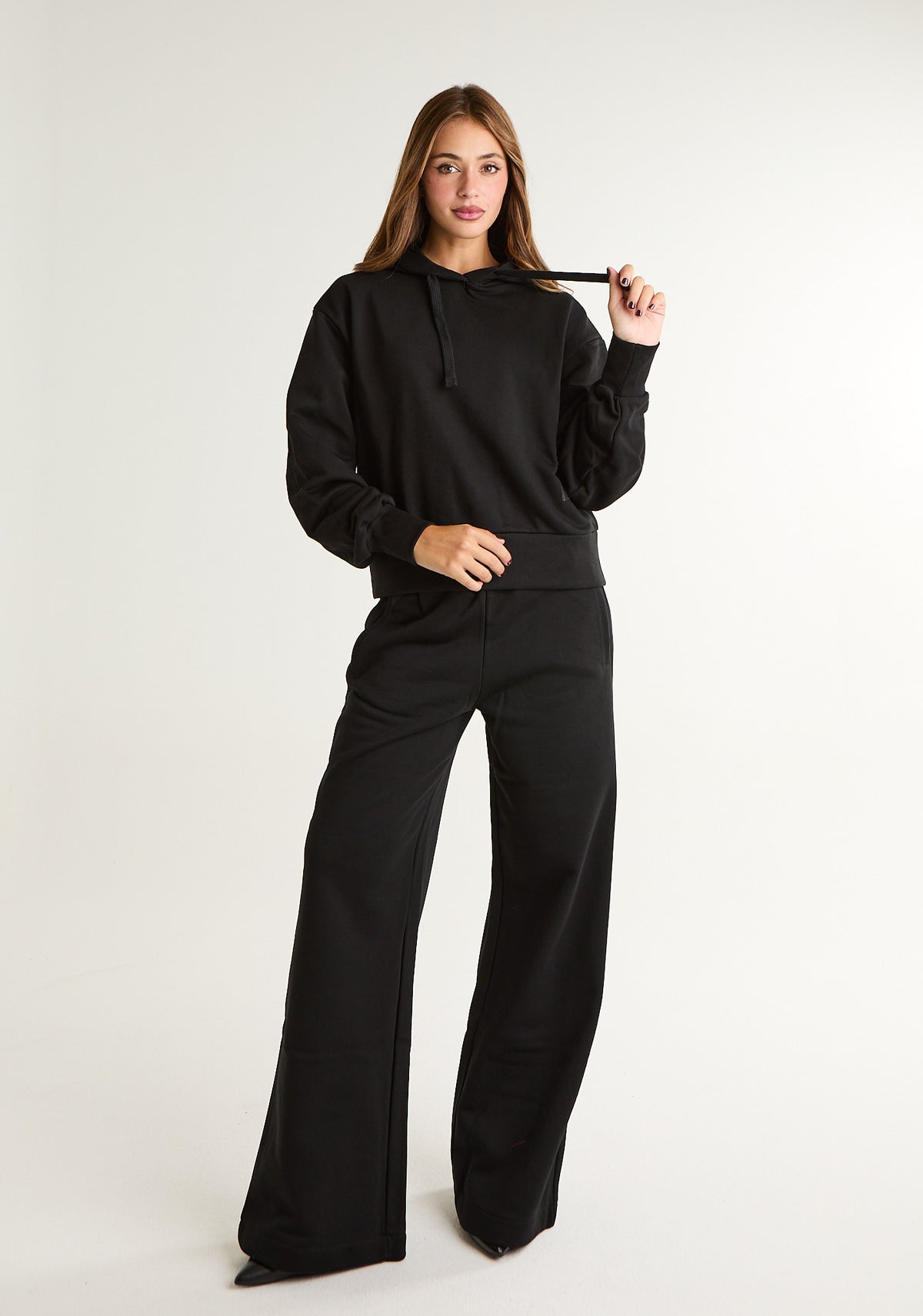Felpa basic cappuccio fisso