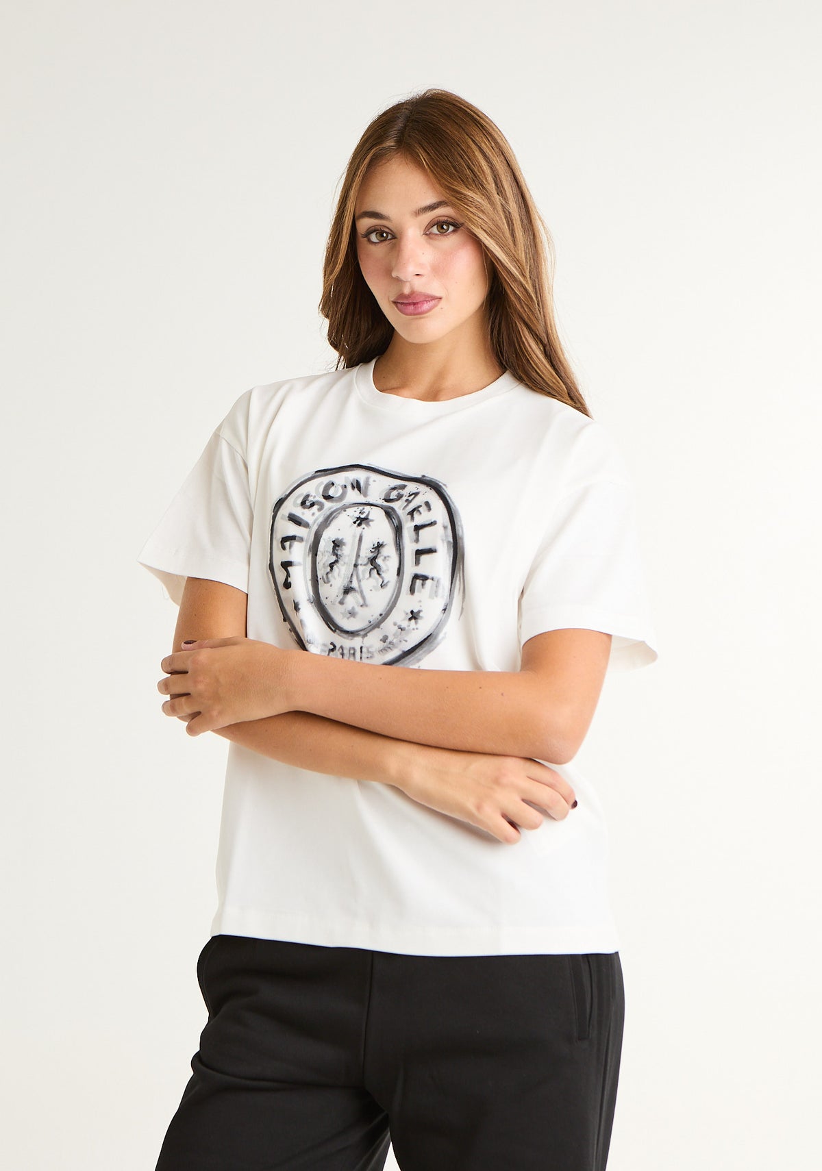 T-shirt con doppia stampa