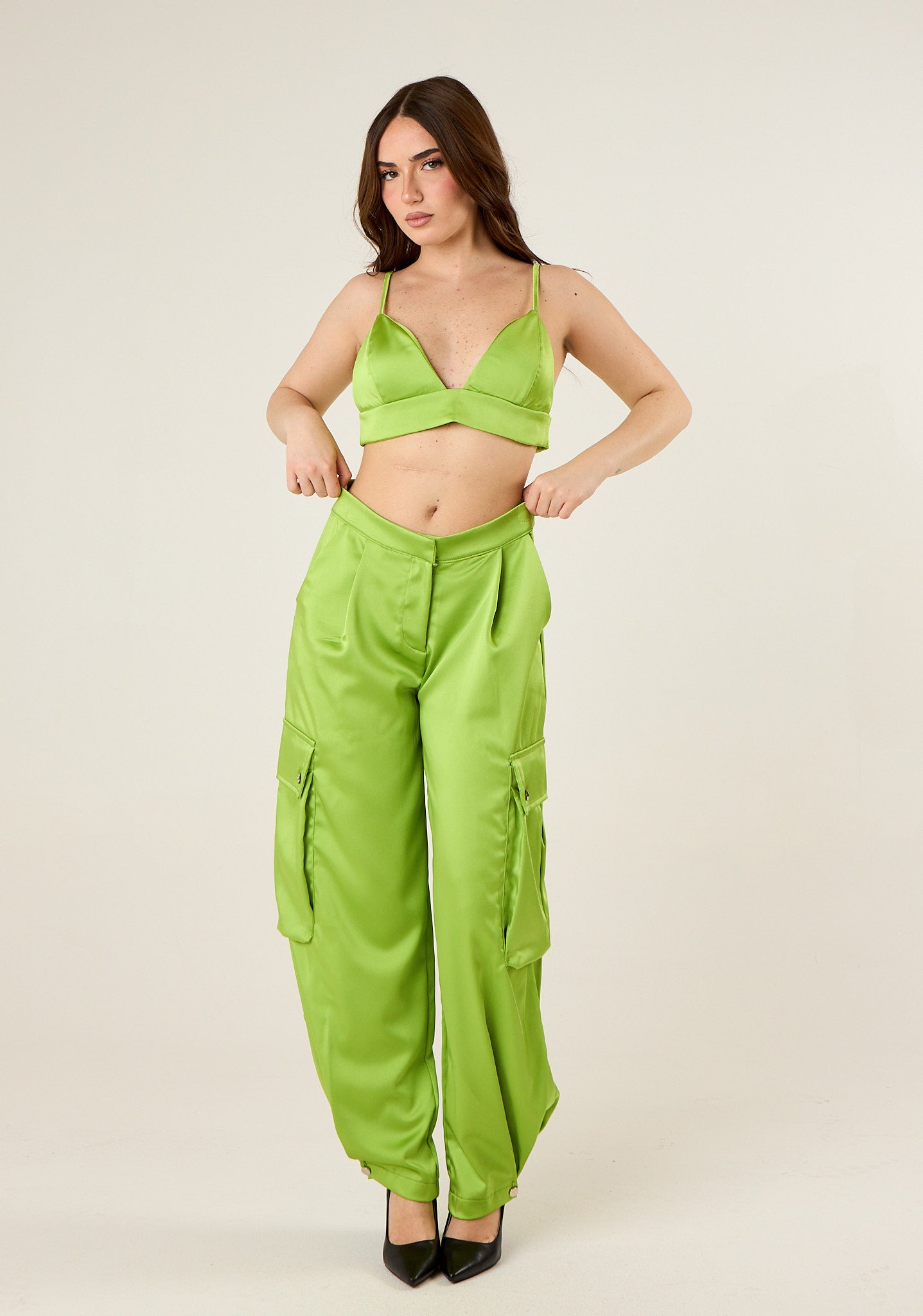 Pantalone harem in simil raso