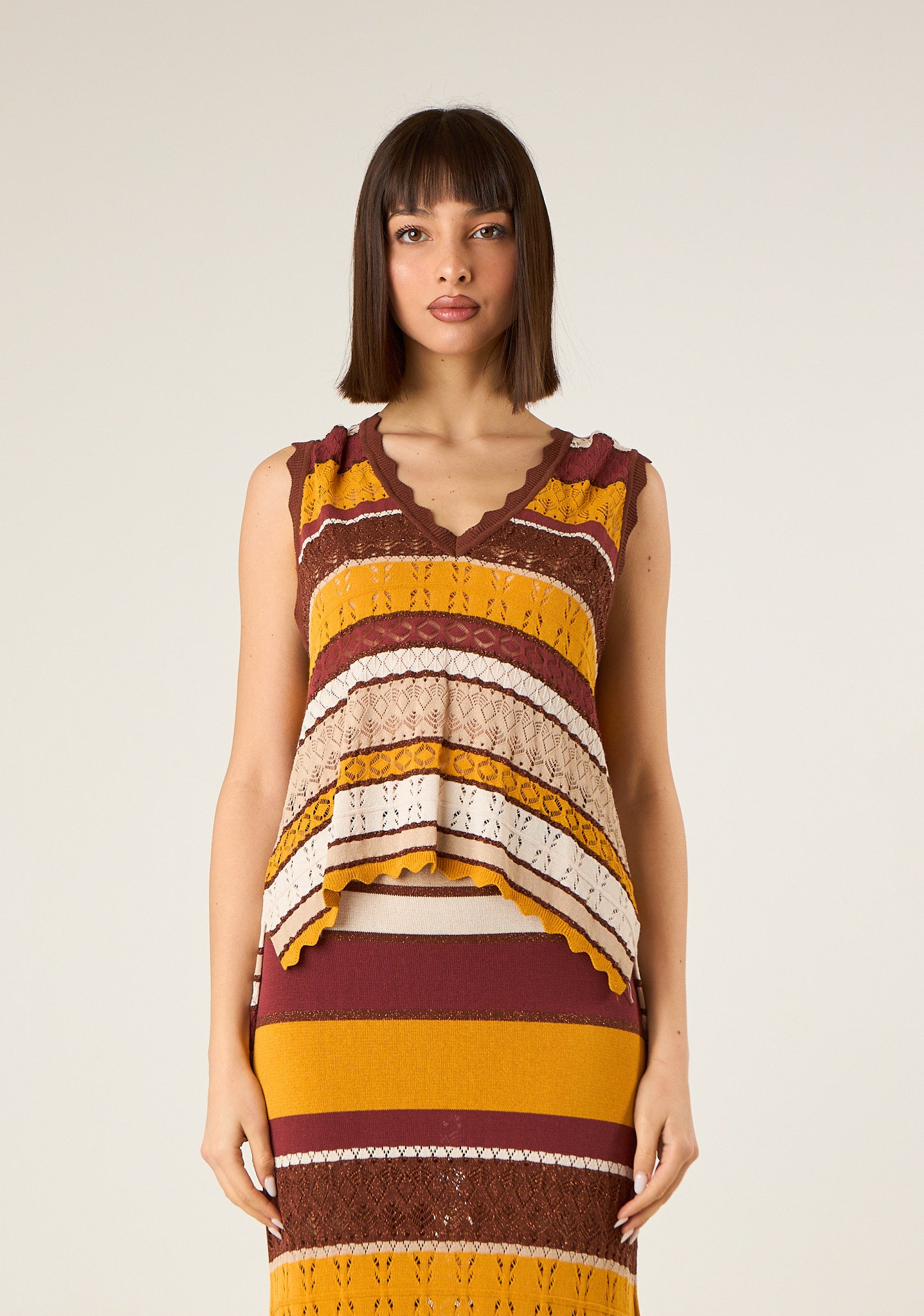 Canotta in maglia a righe