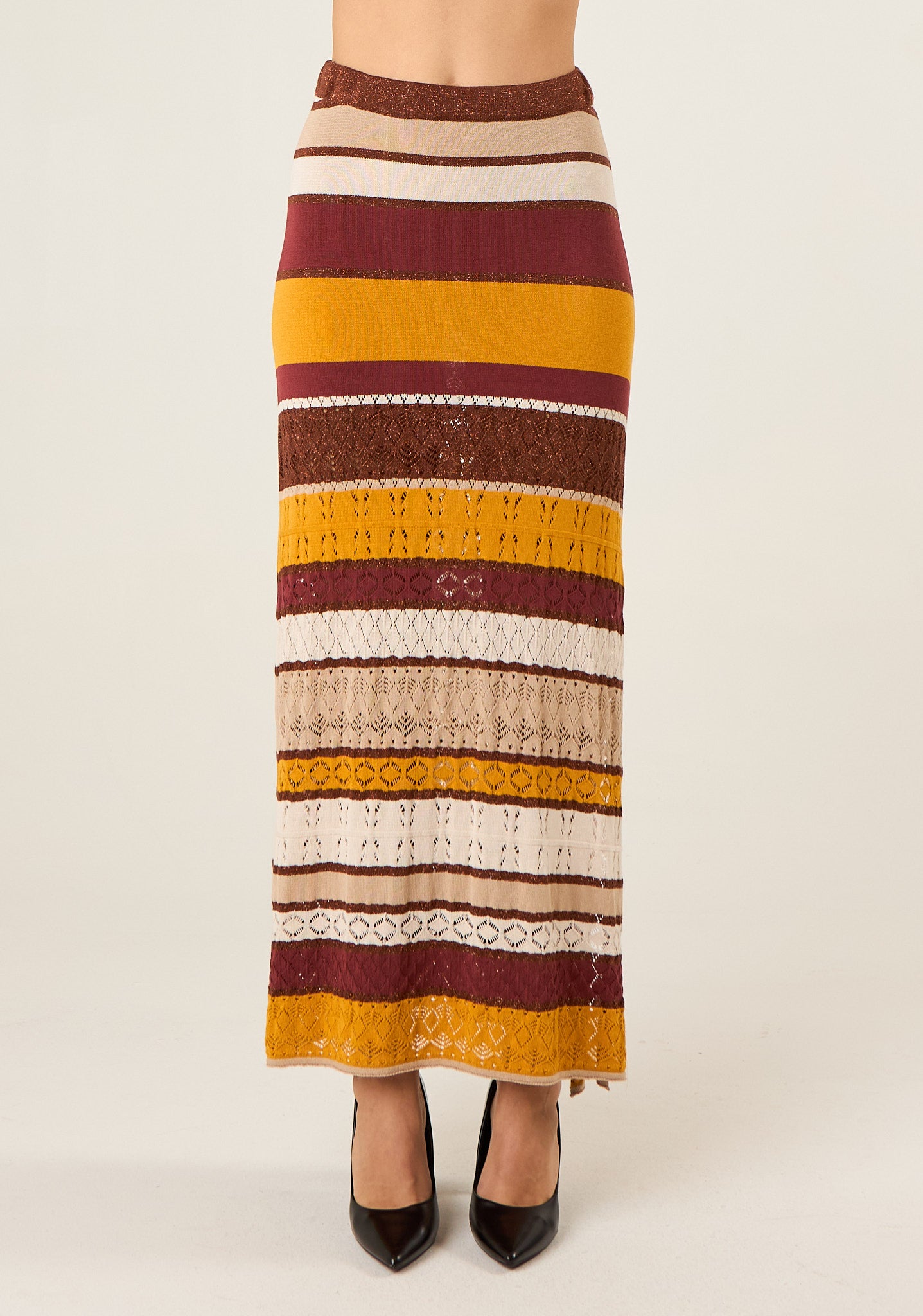 Gonna lunga in maglia a righe