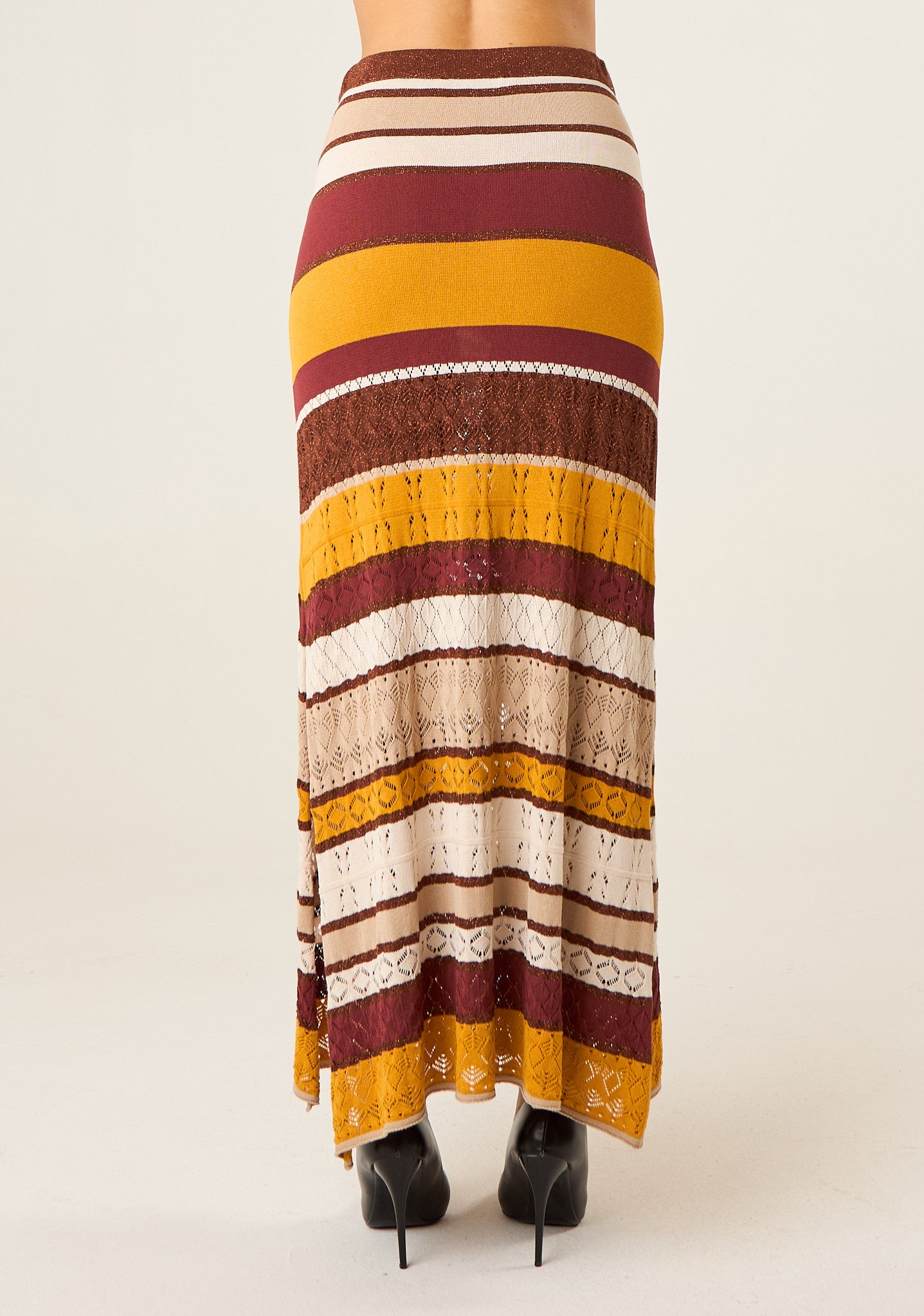 Gonna lunga in maglia a righe