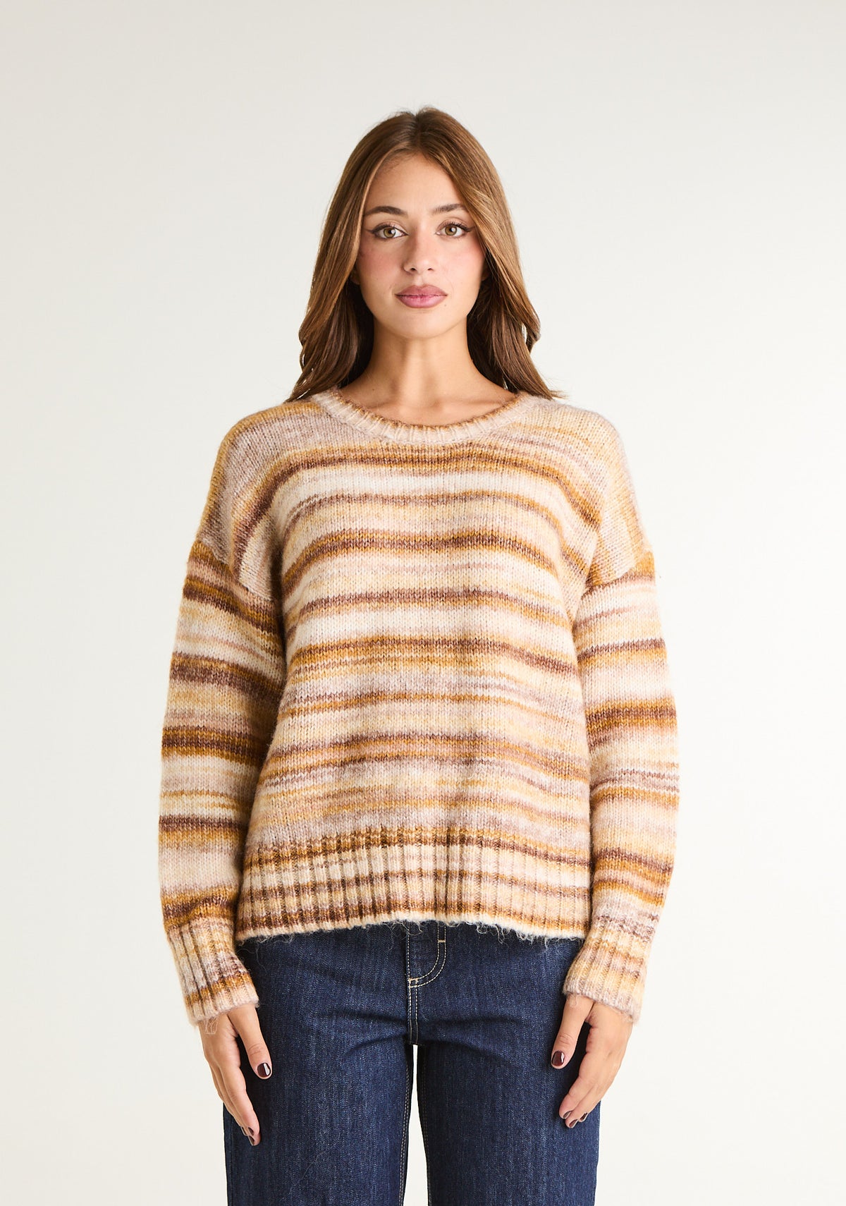 Maglia in misto lana a righe