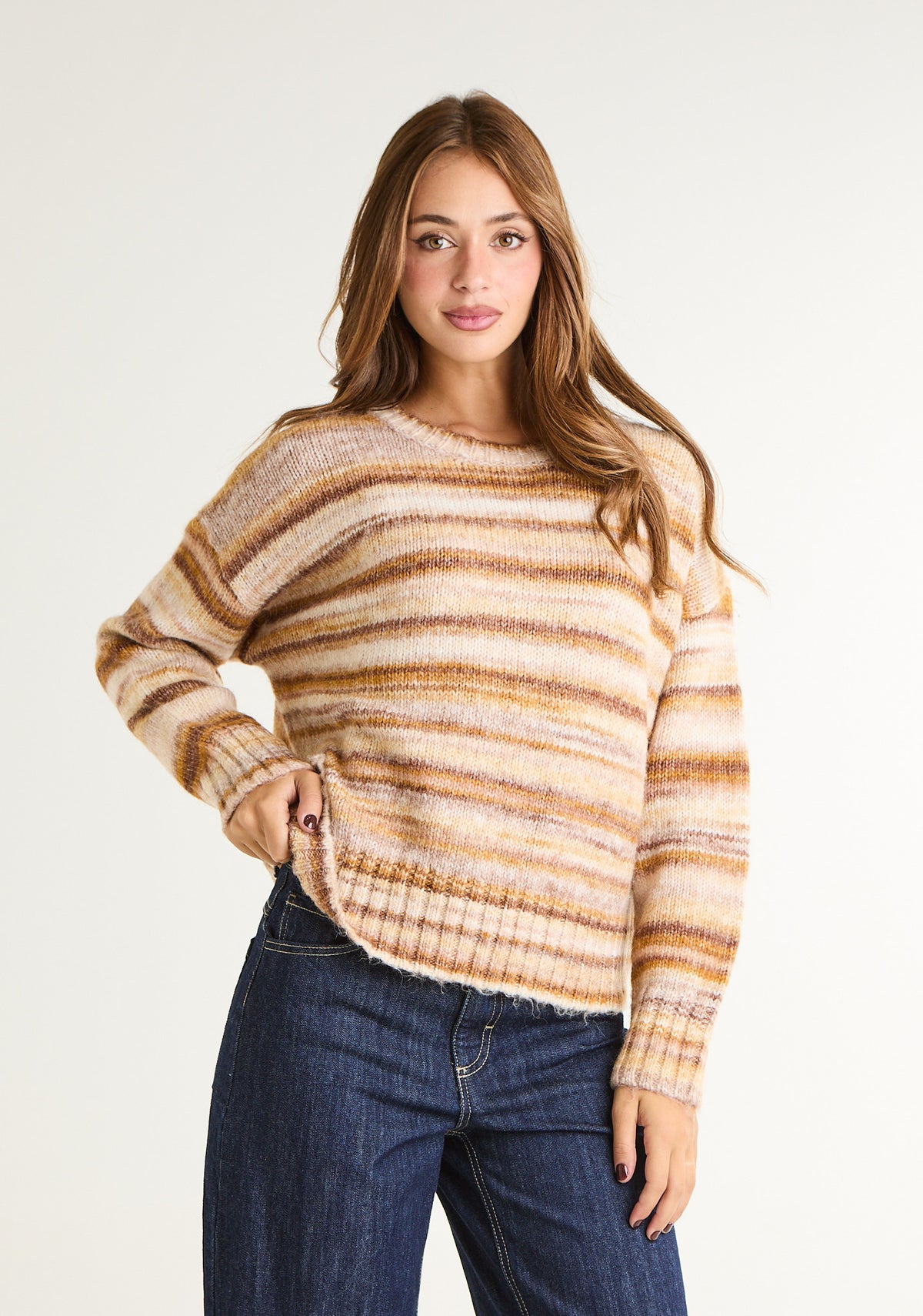 Maglia in misto lana a righe