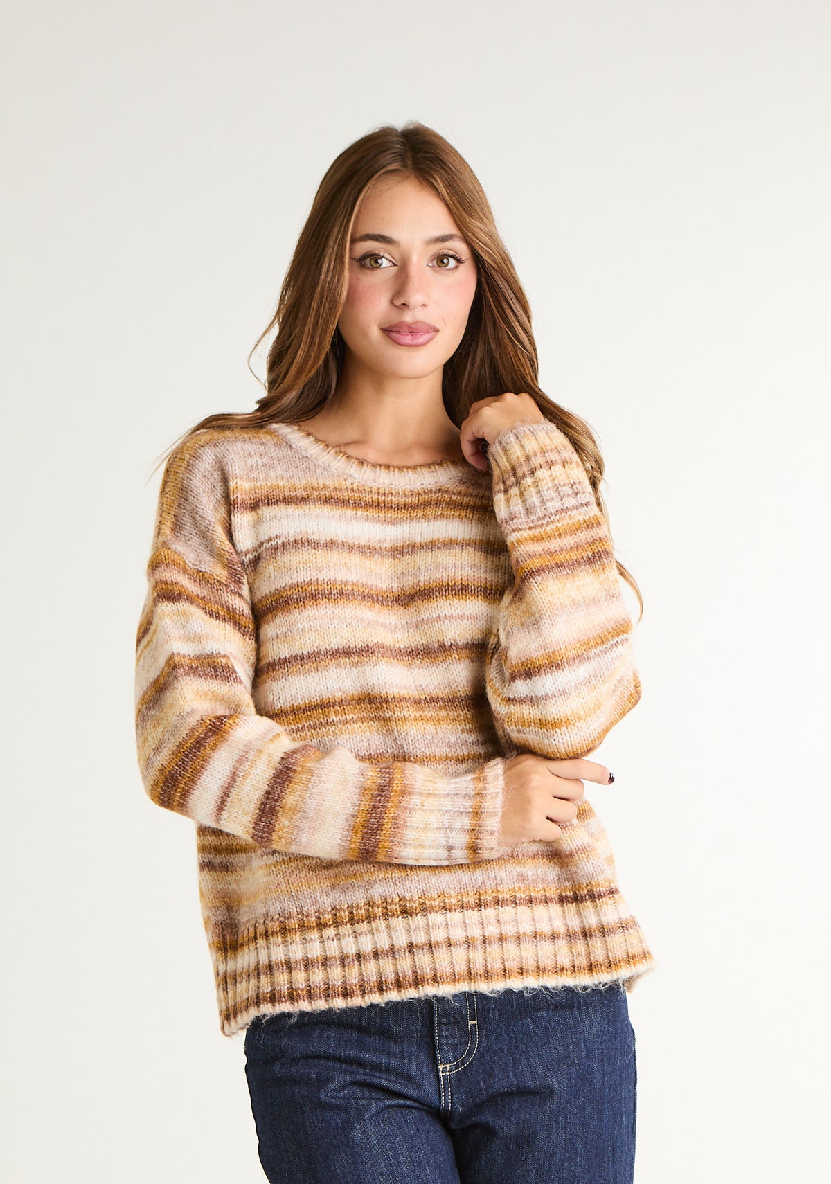 Maglia in misto lana a righe