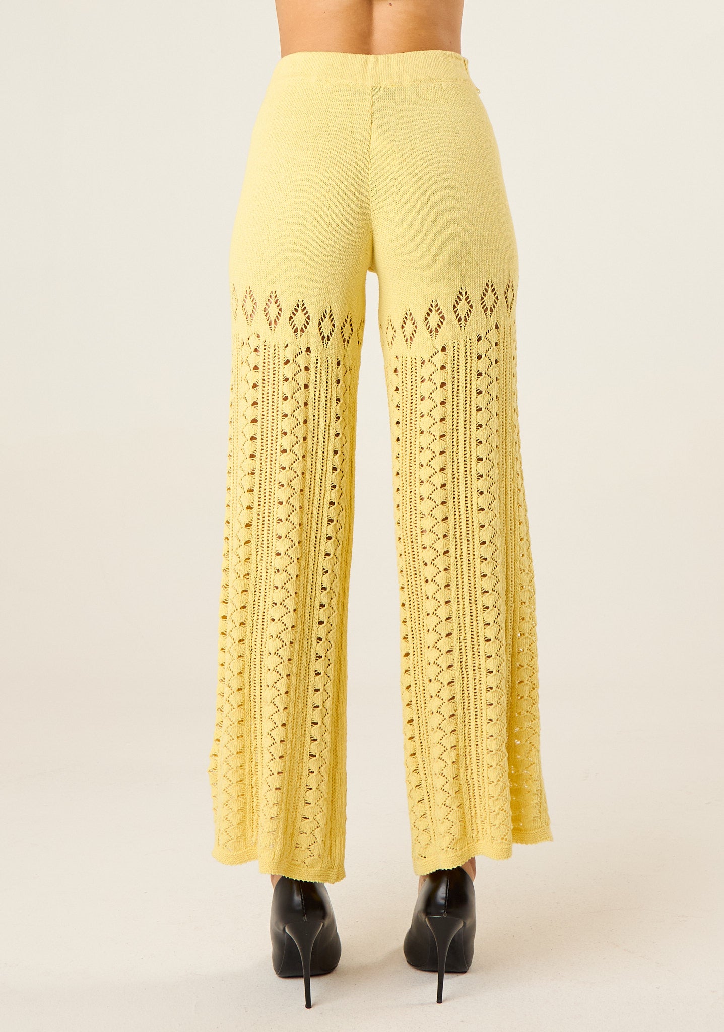 Pantalone palazzo in maglia lavorata