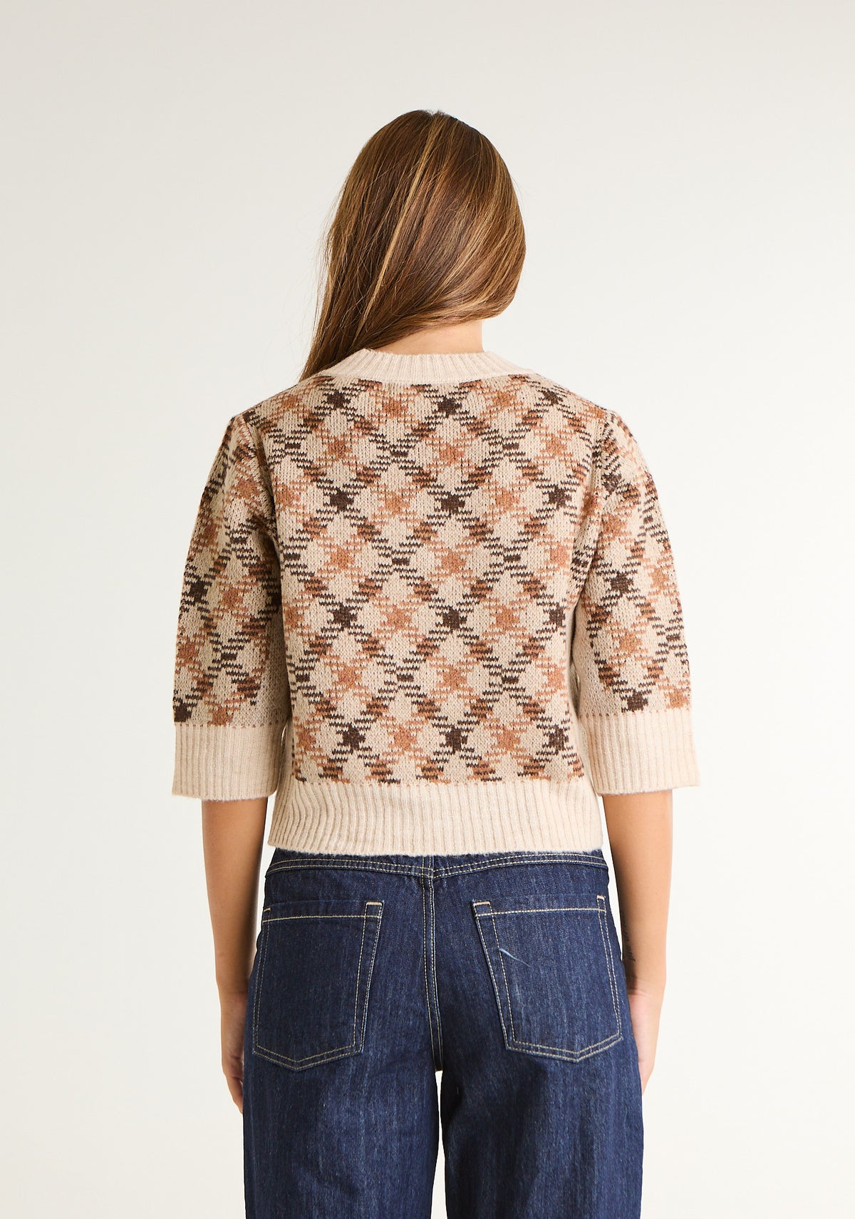 Maglia crop in misto lana