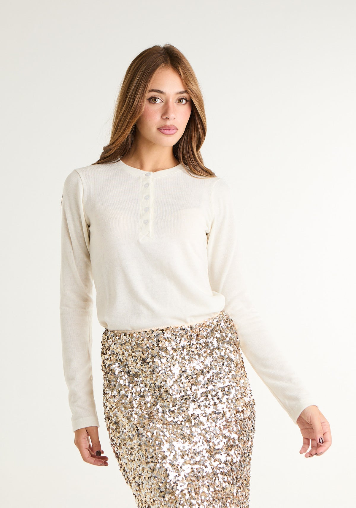 Maglia girocollo misto lana