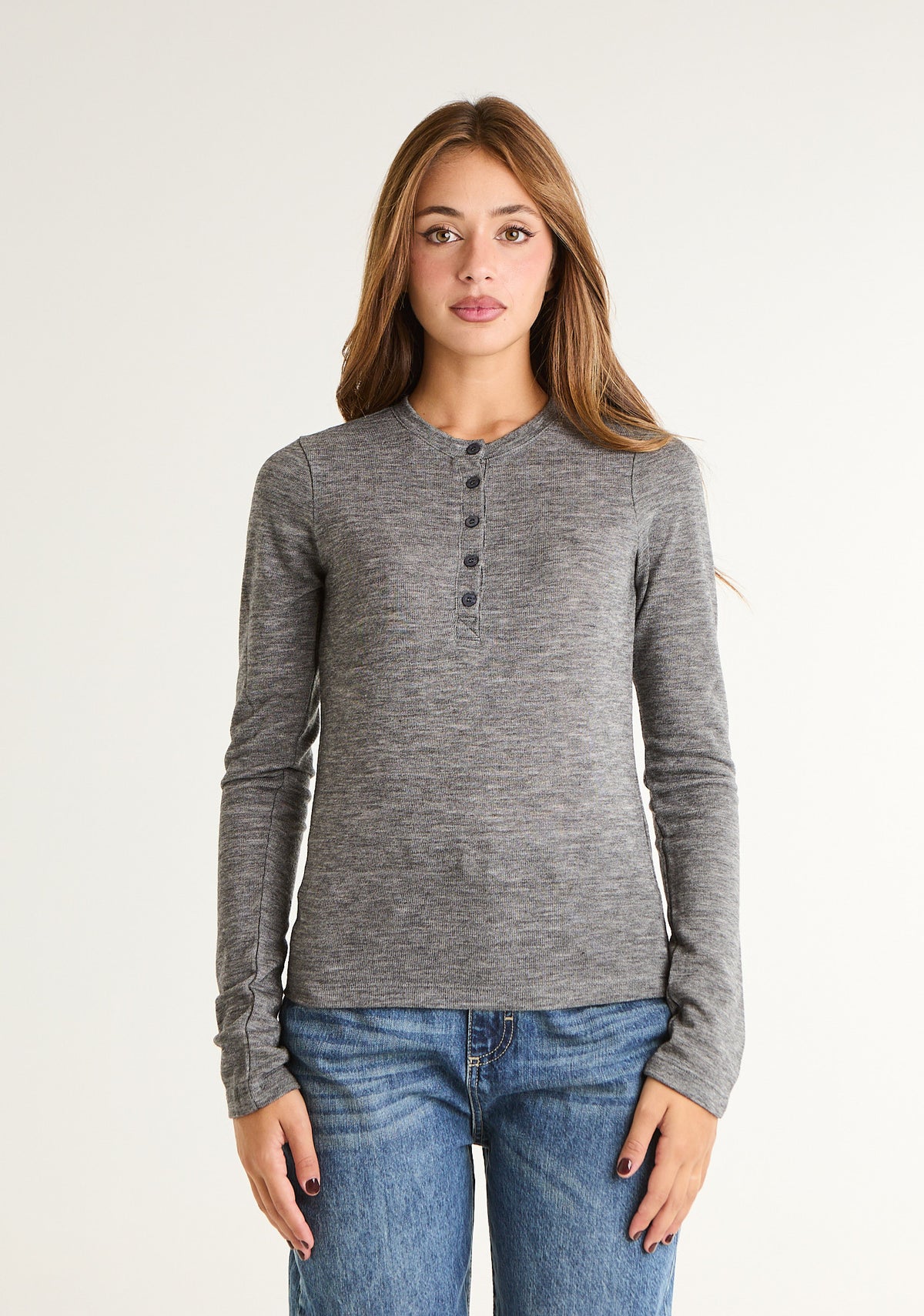 Maglia girocollo misto lana