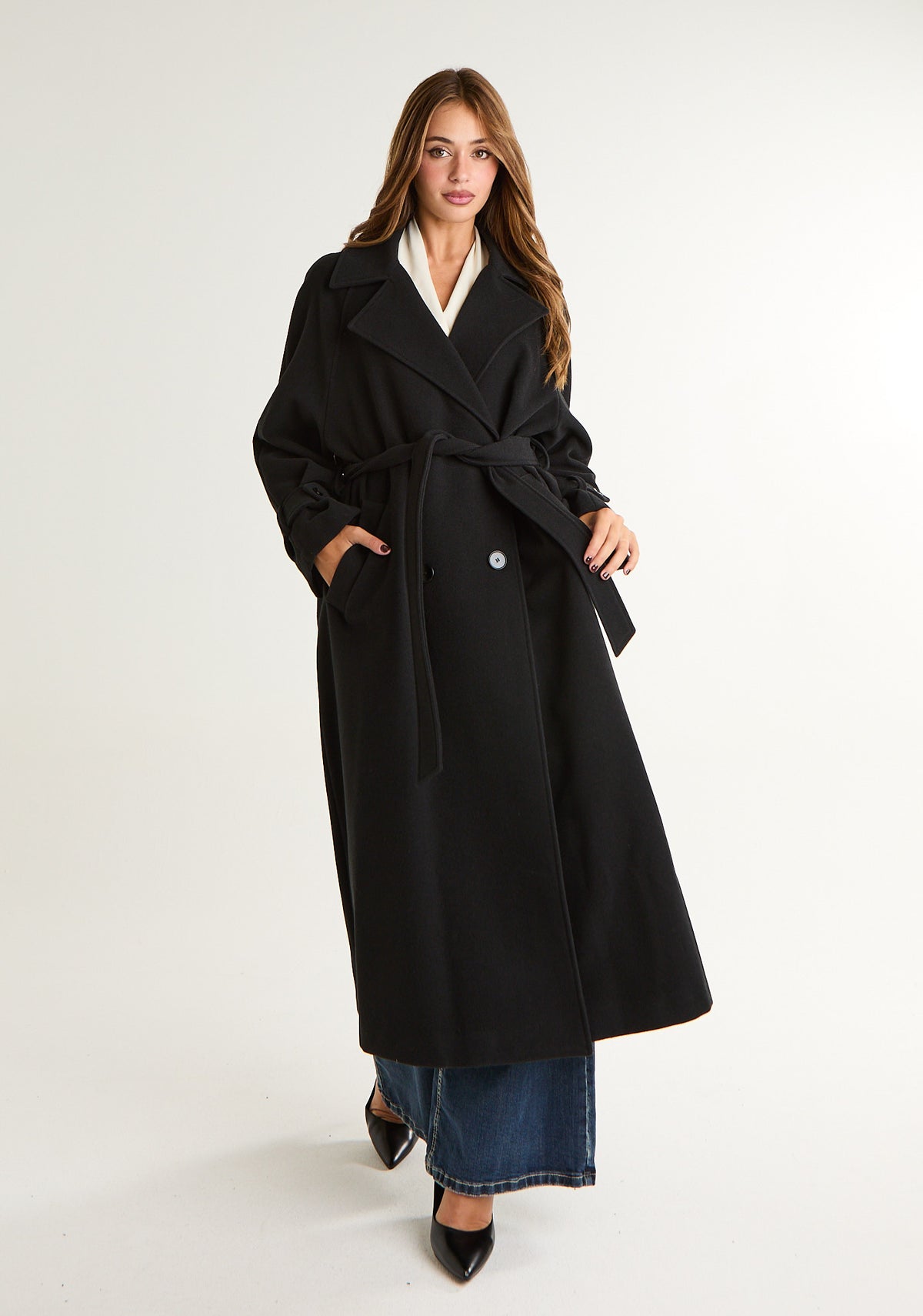 Cappotto over a revers ampi