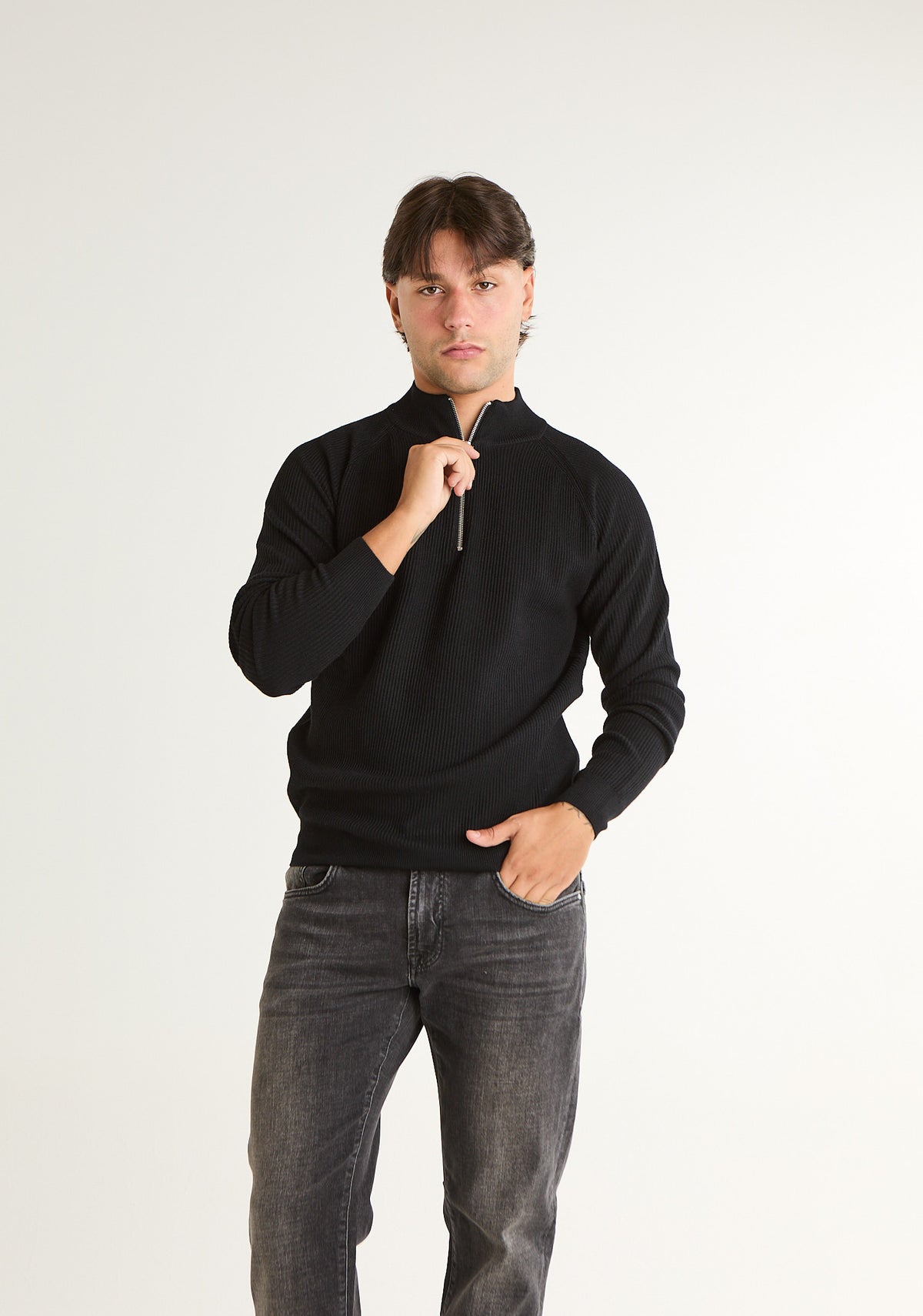Maglia lupetto mezza zip