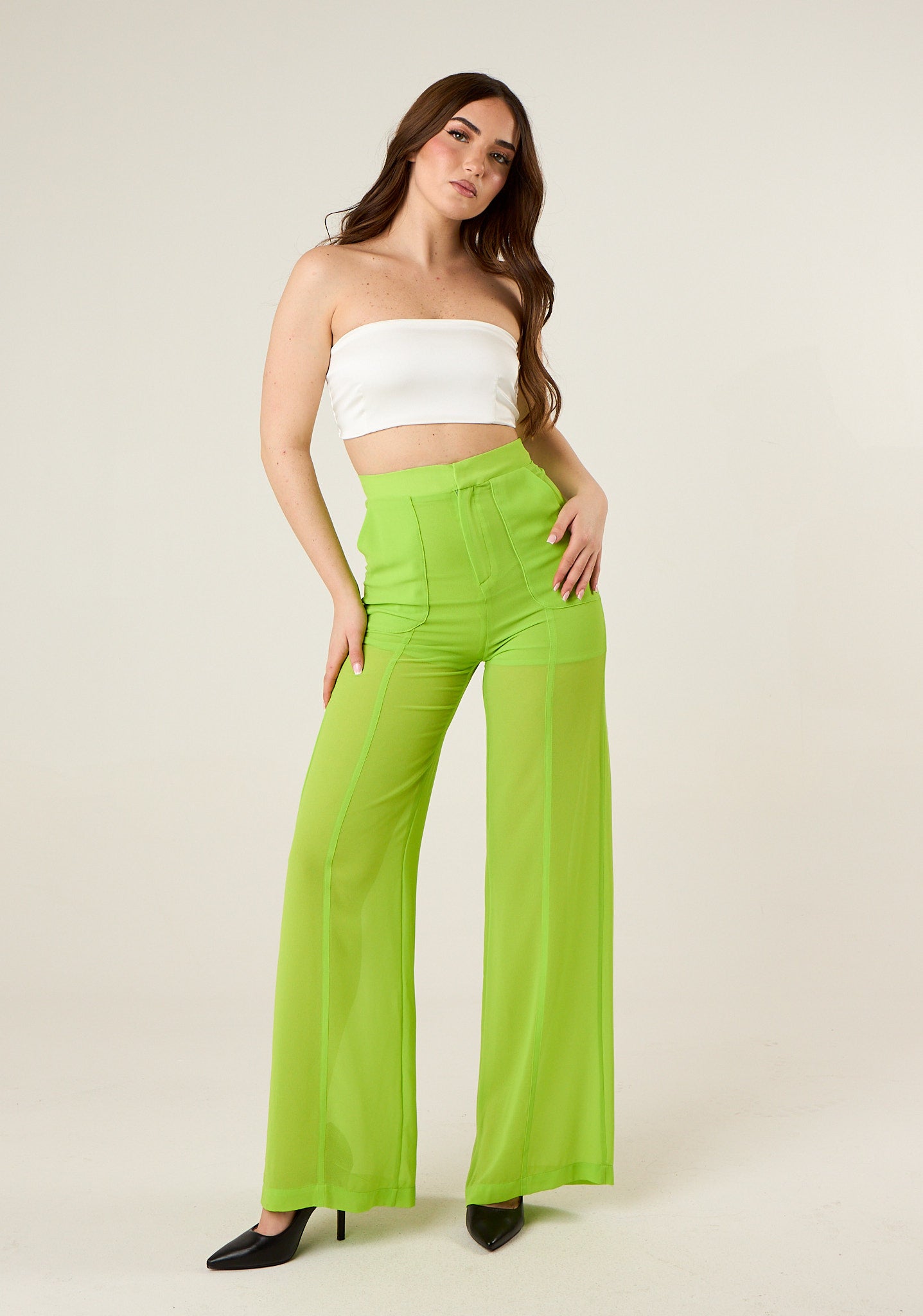 Pantalone palazzo in georgette