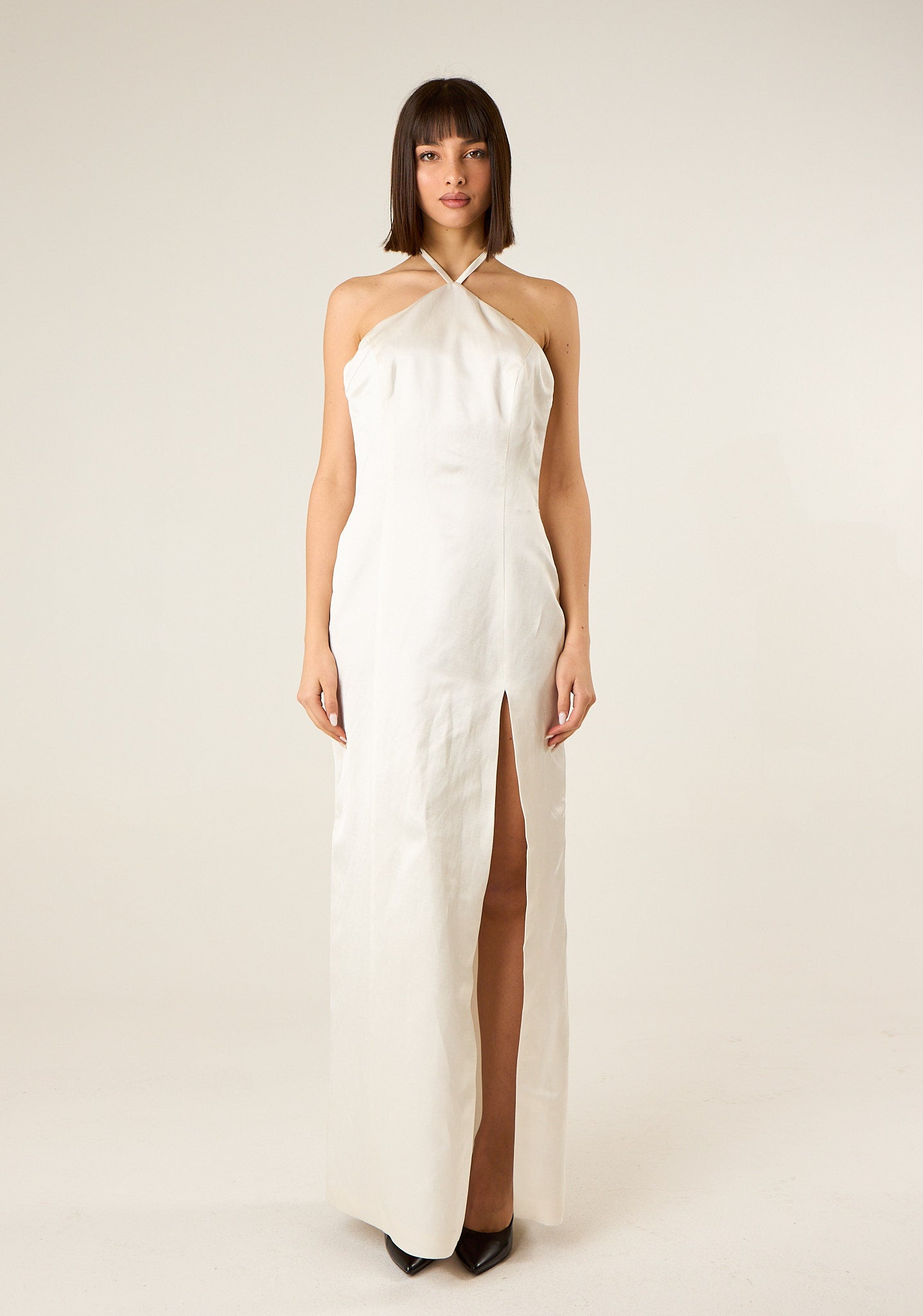 Abito lungo con spacco laterale