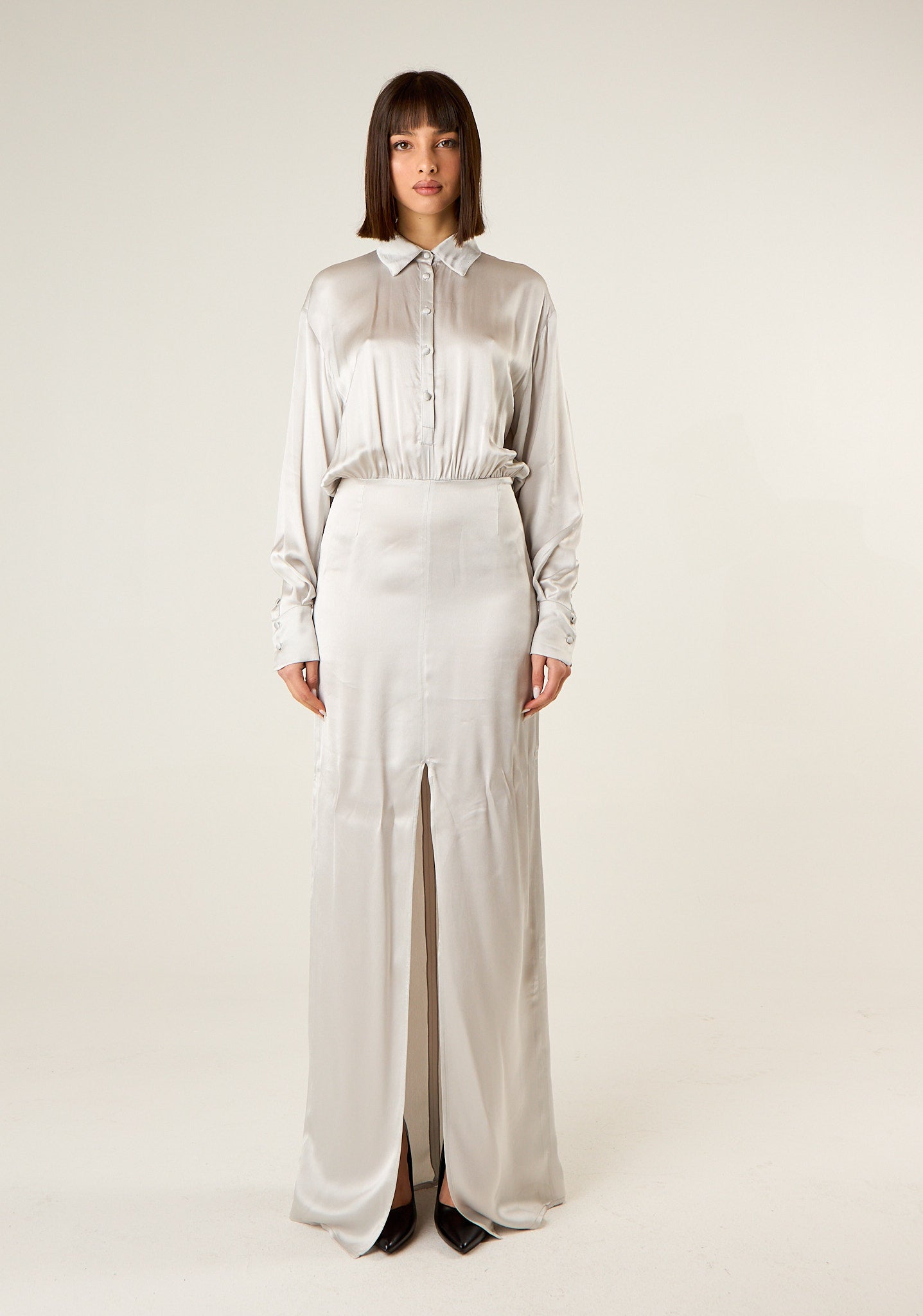 Abito lungo in look doppiato