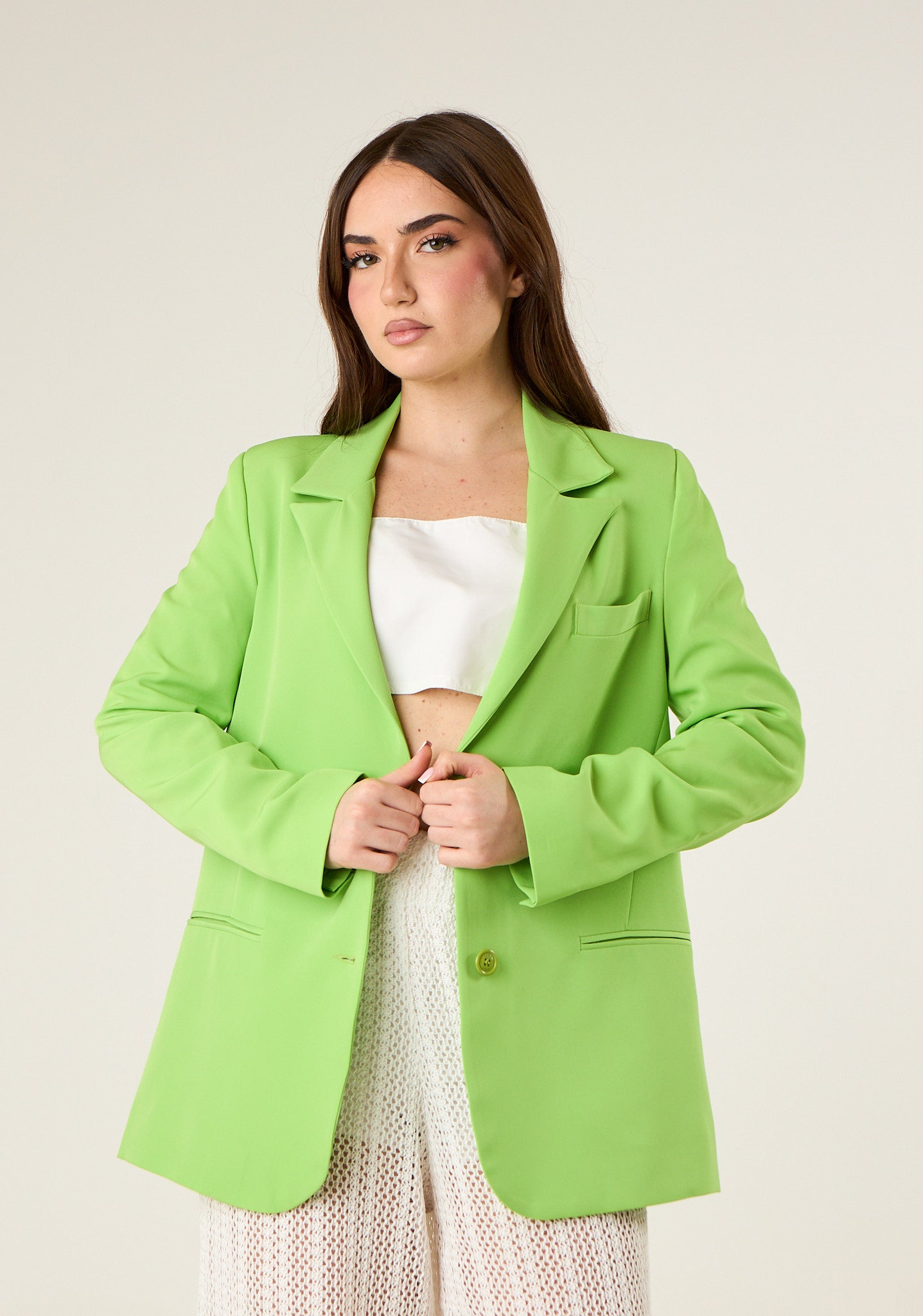 Giacca monopetto in tessuto fluido