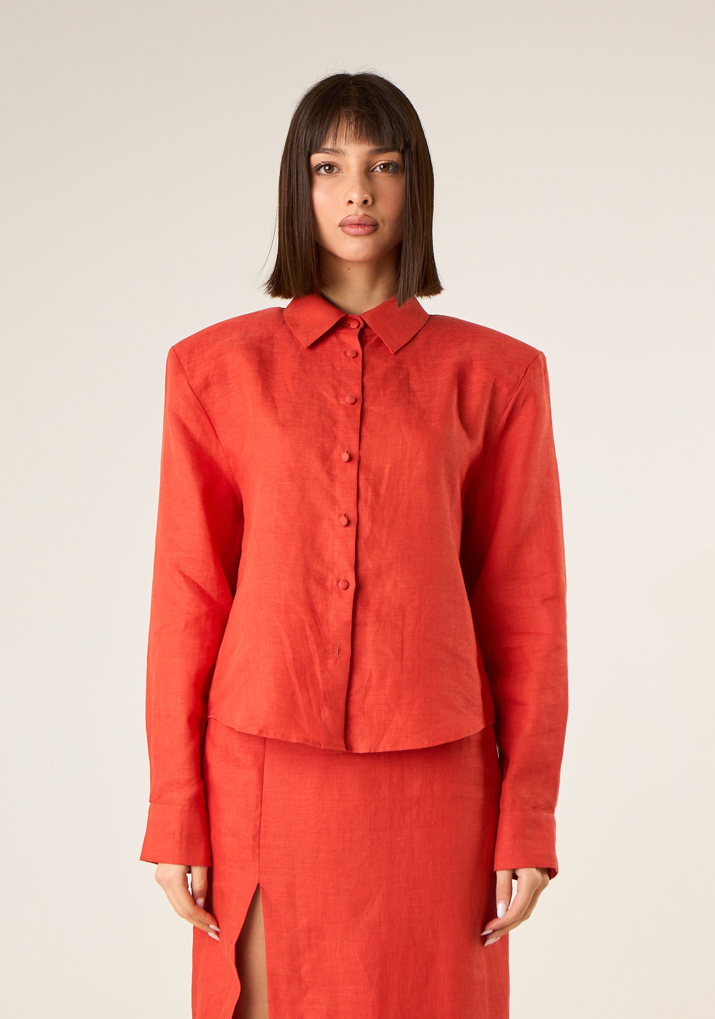 Camicia classica in tela di lino