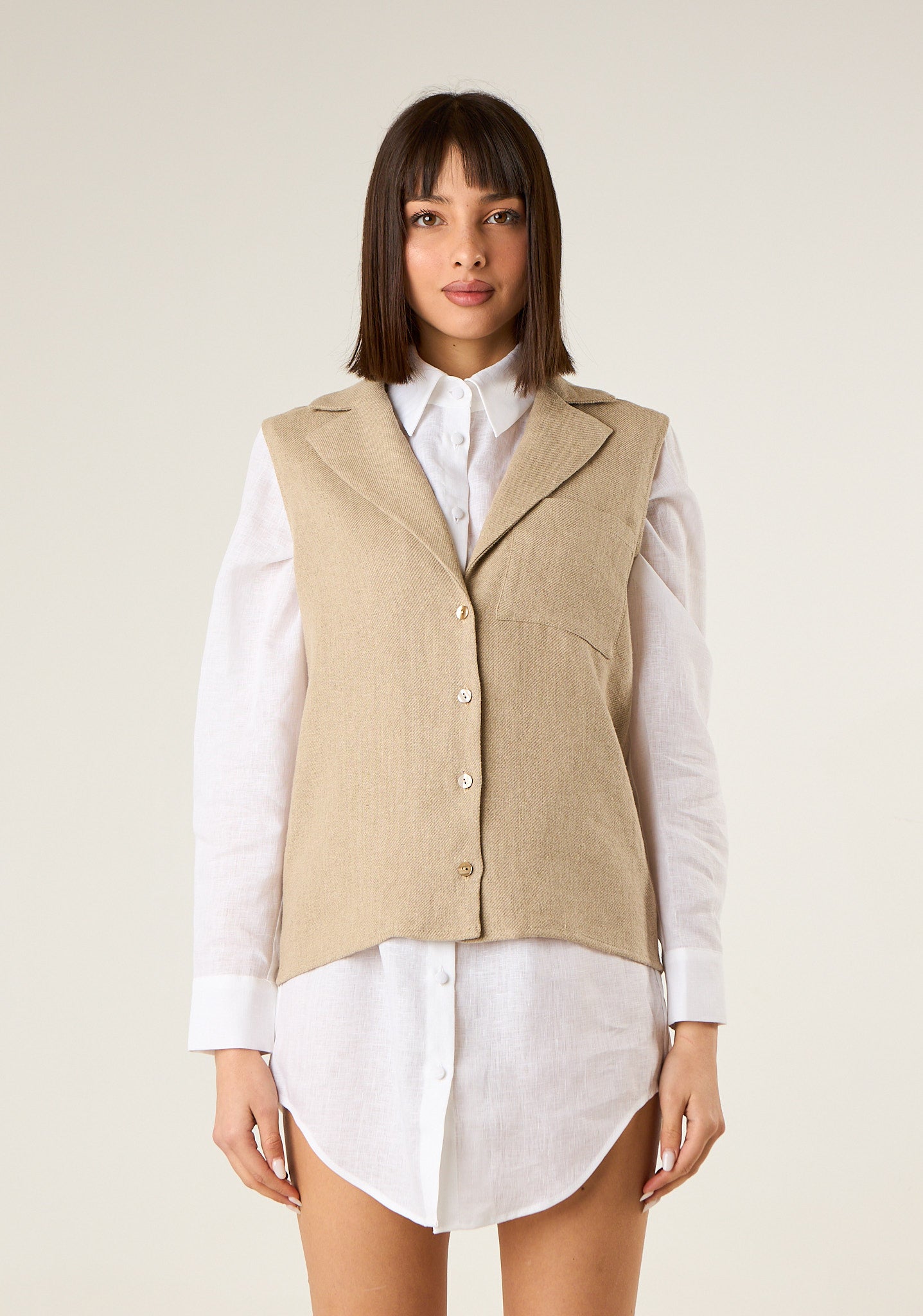 Gilet in tela di lino