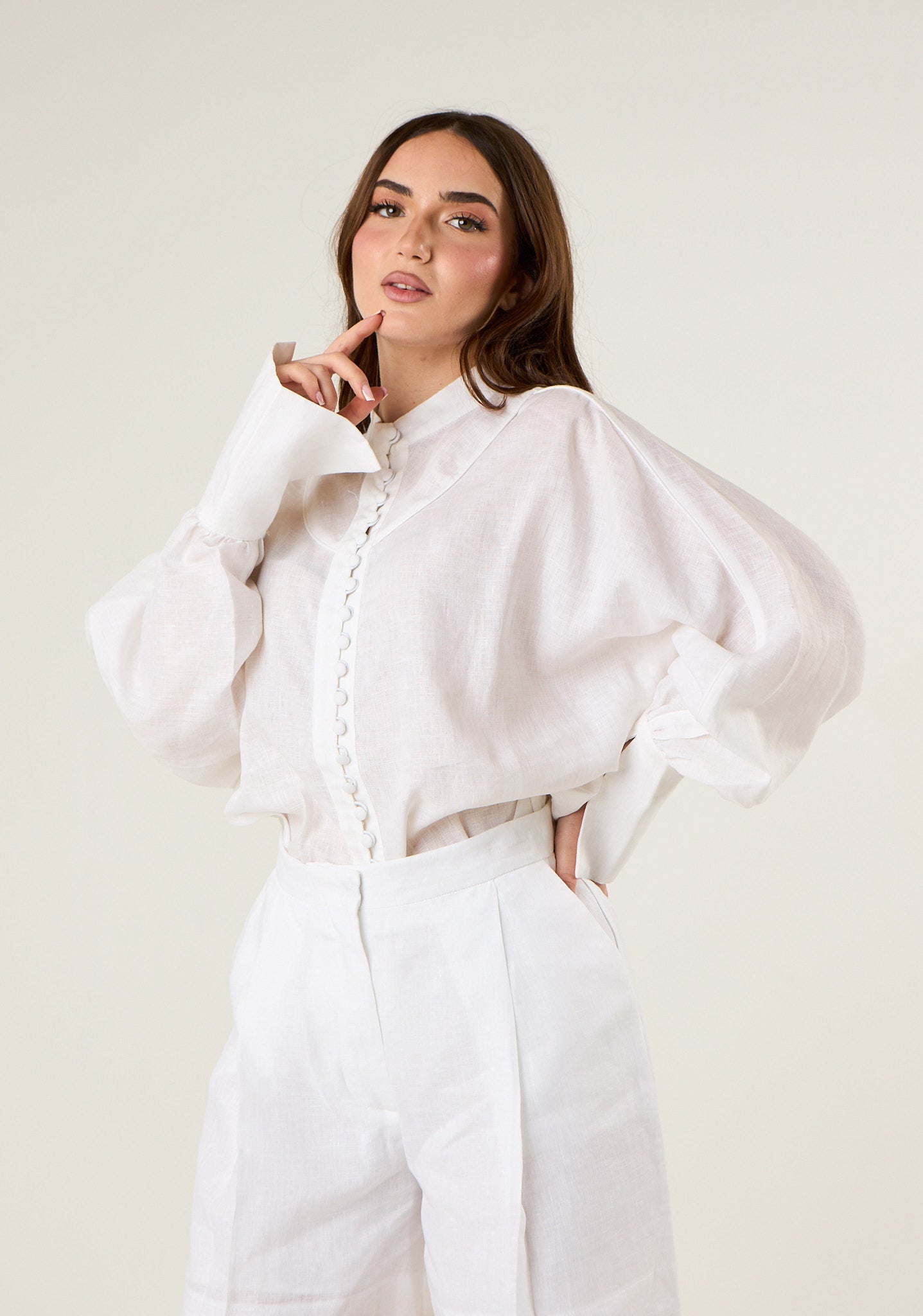 Camicia in tela di lino