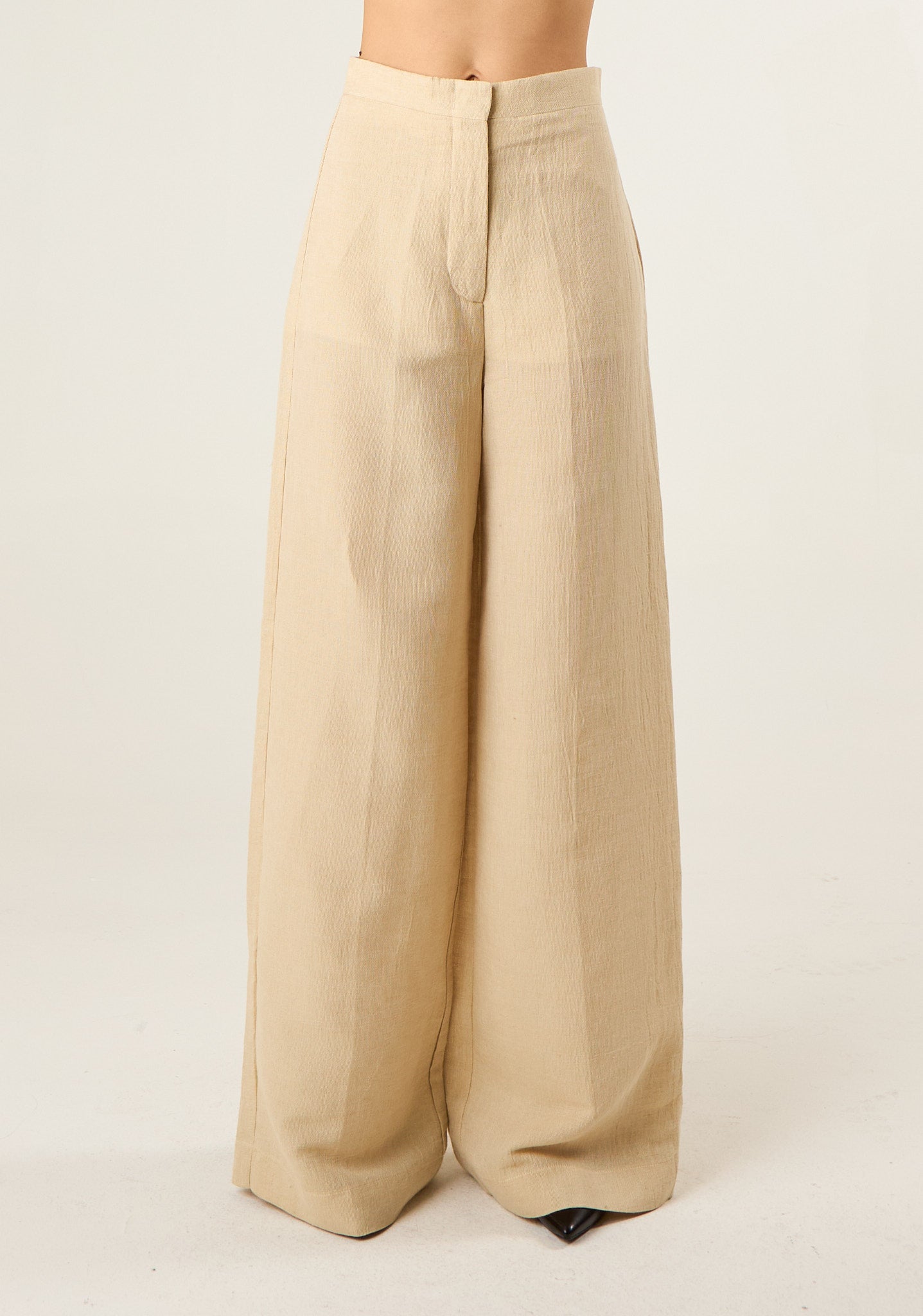 Pantalone palazzo in tessuto naturale