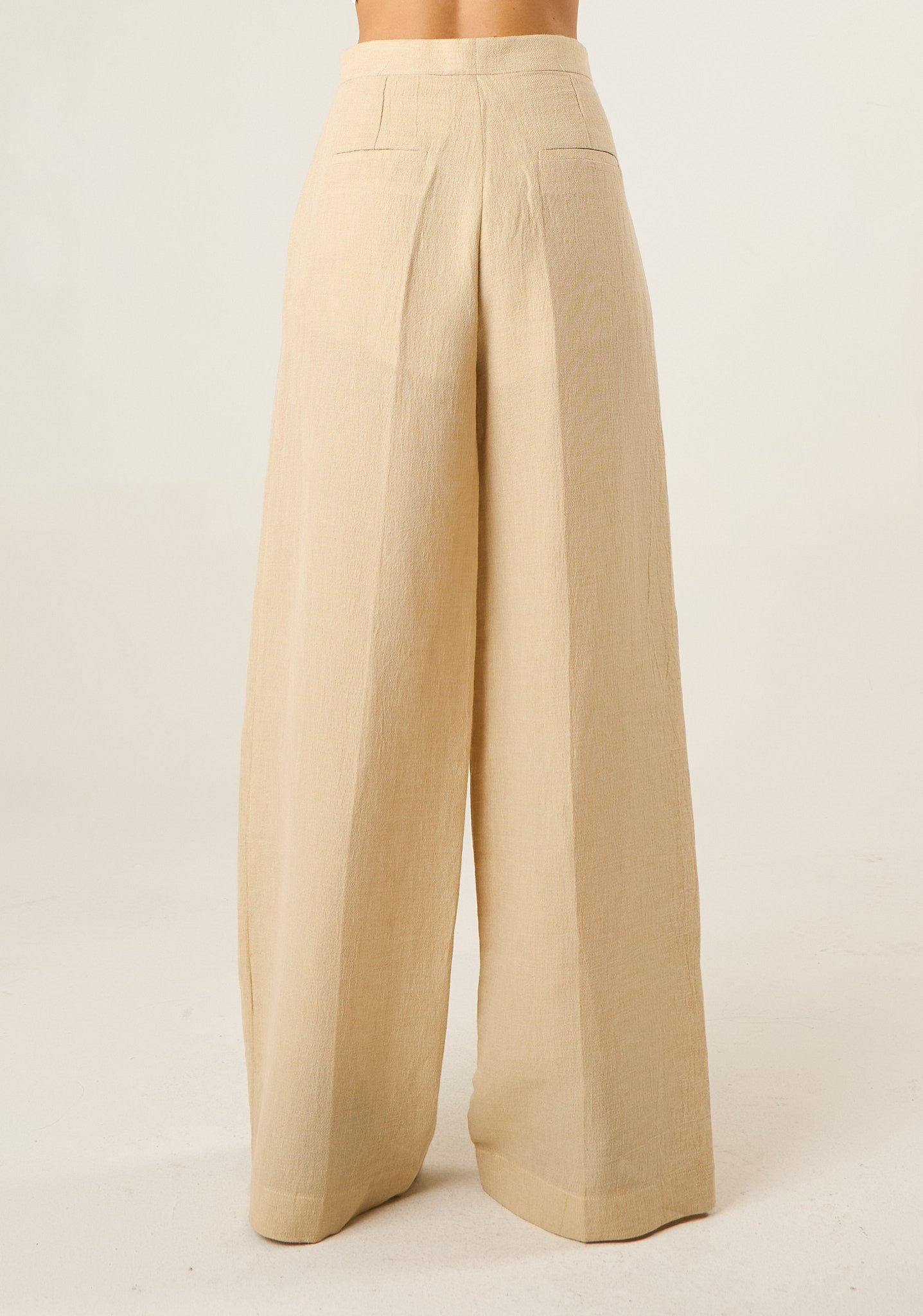 Pantalone palazzo in tessuto naturale