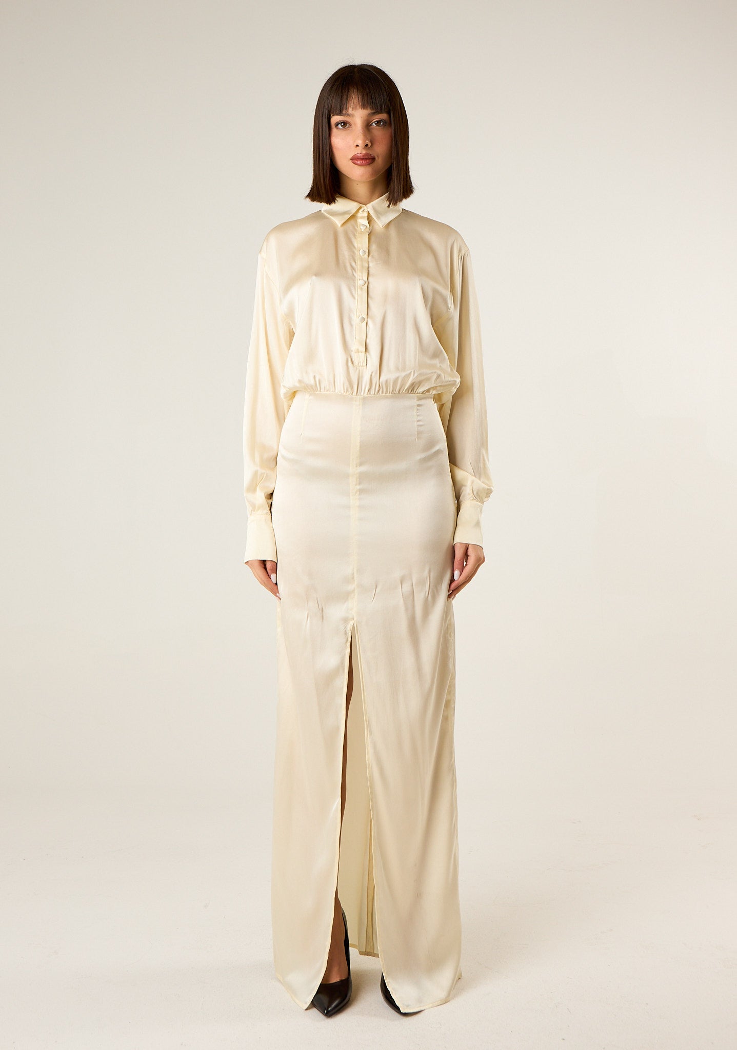 Abito lungo in look doppiato