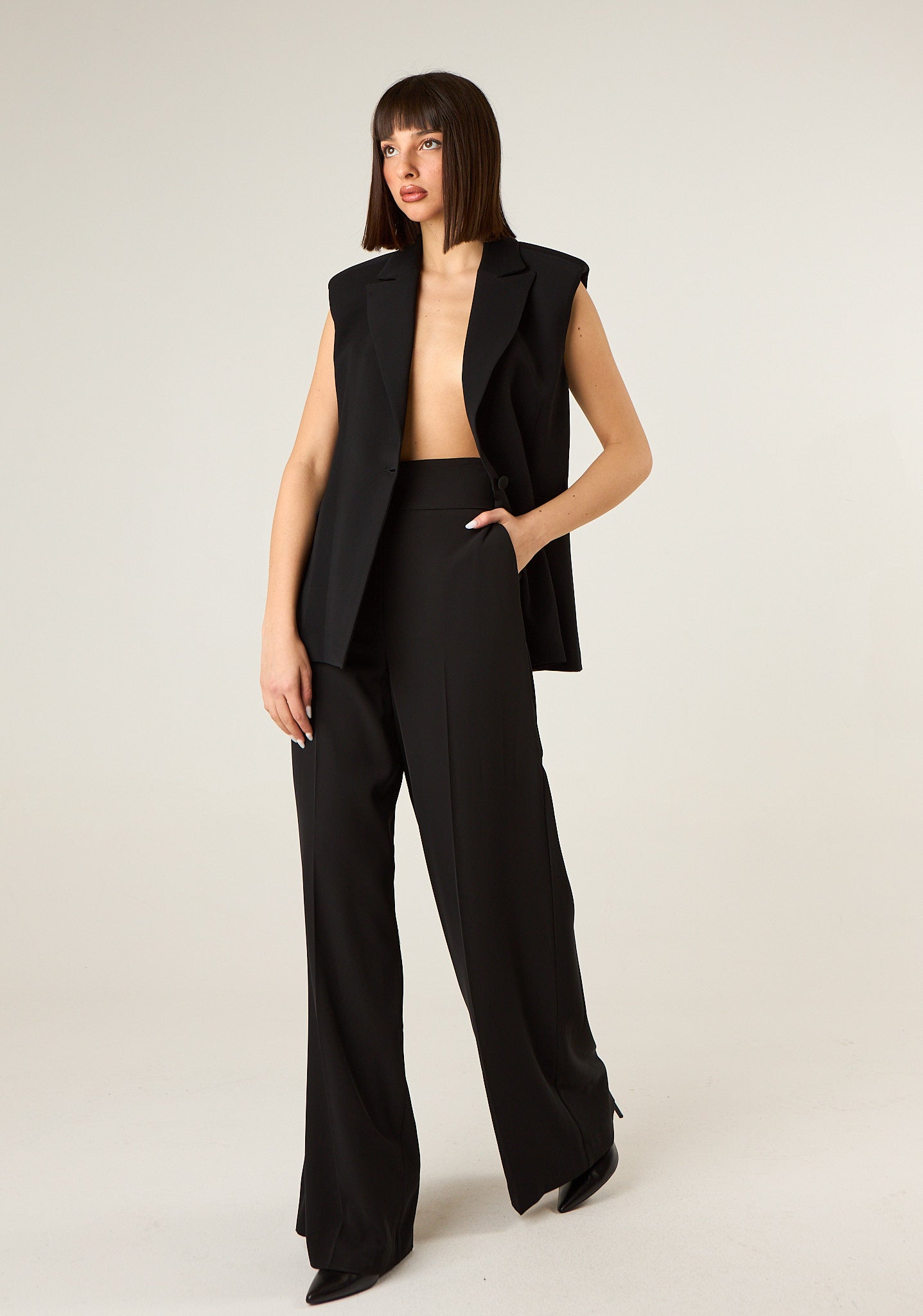 Pantalone palazzo a vita alta