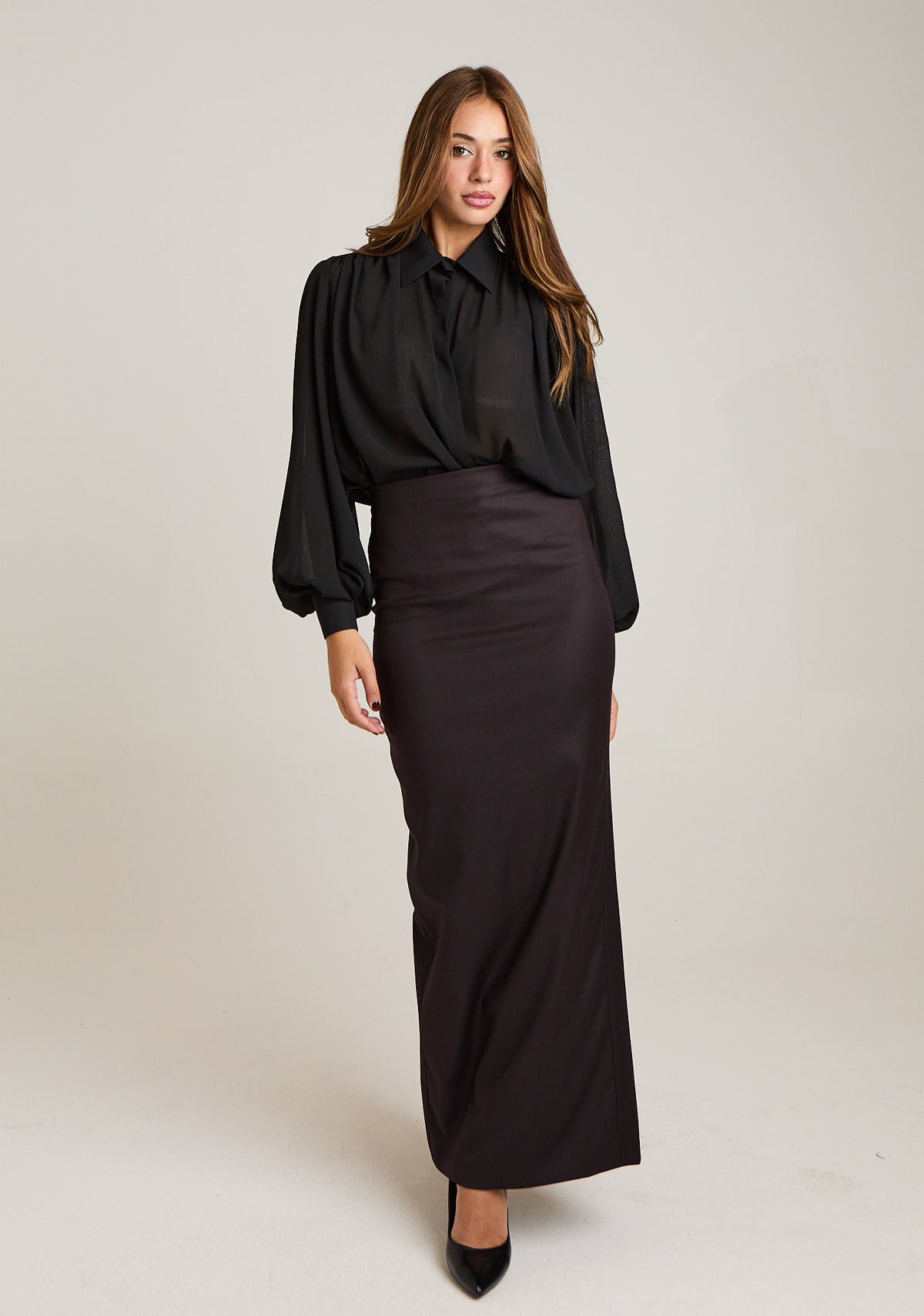 Camicia in georgette velata