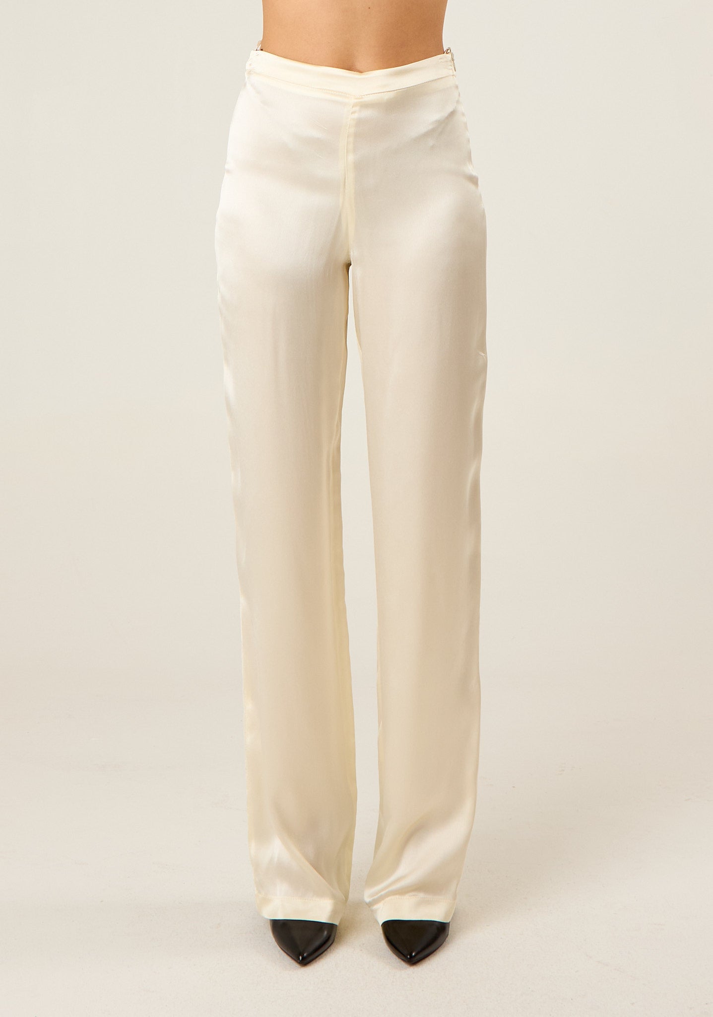 Pantalone dritto in raso