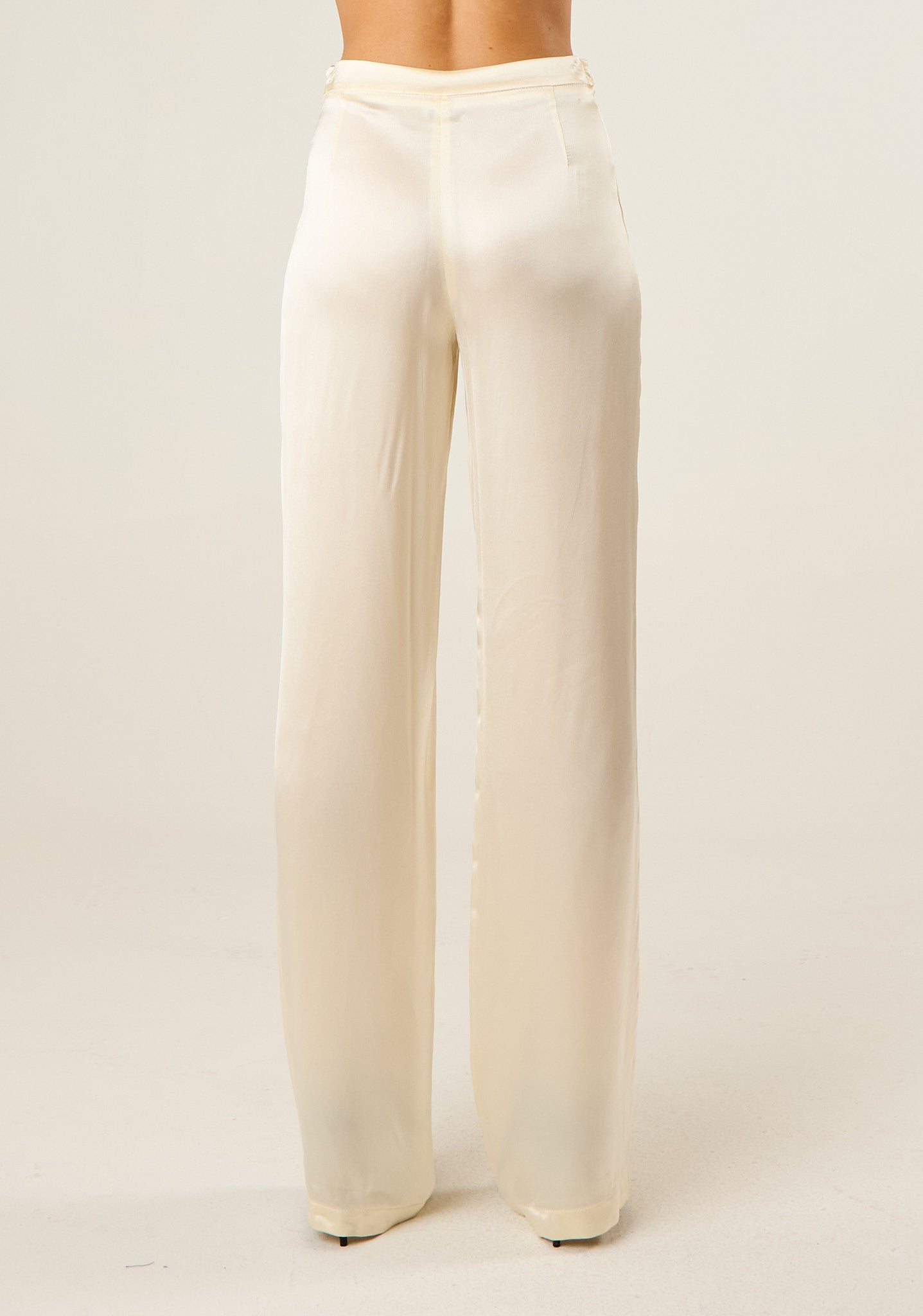 Pantalone dritto in raso