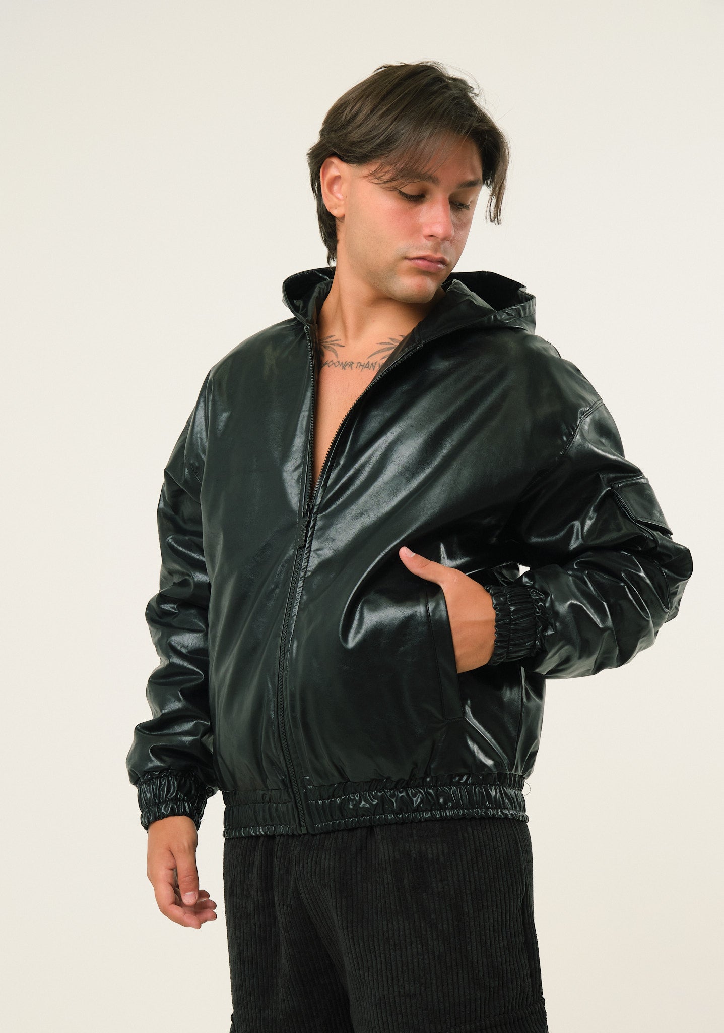 Giubbino bomber in ecopelle