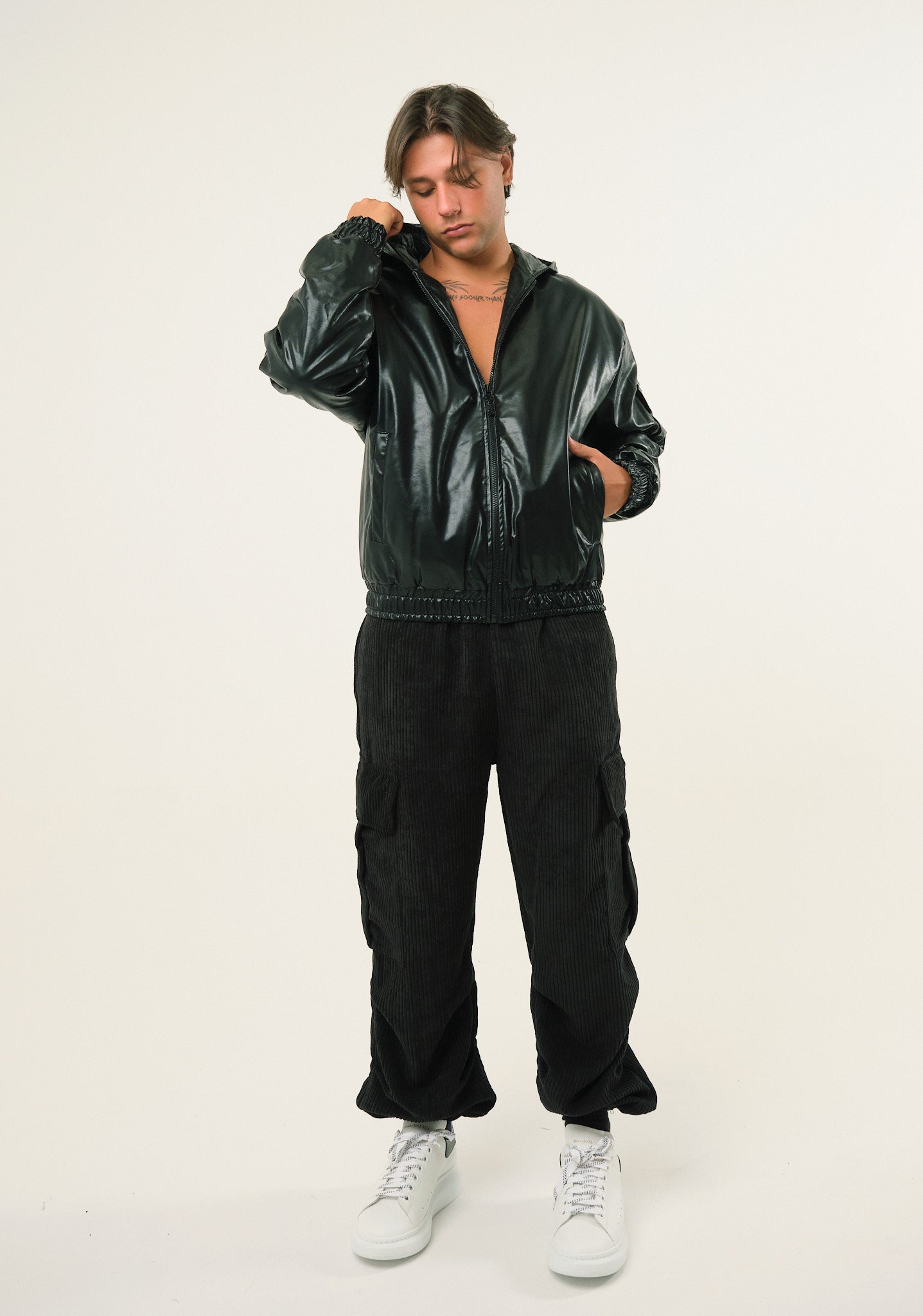 Giubbino bomber in ecopelle