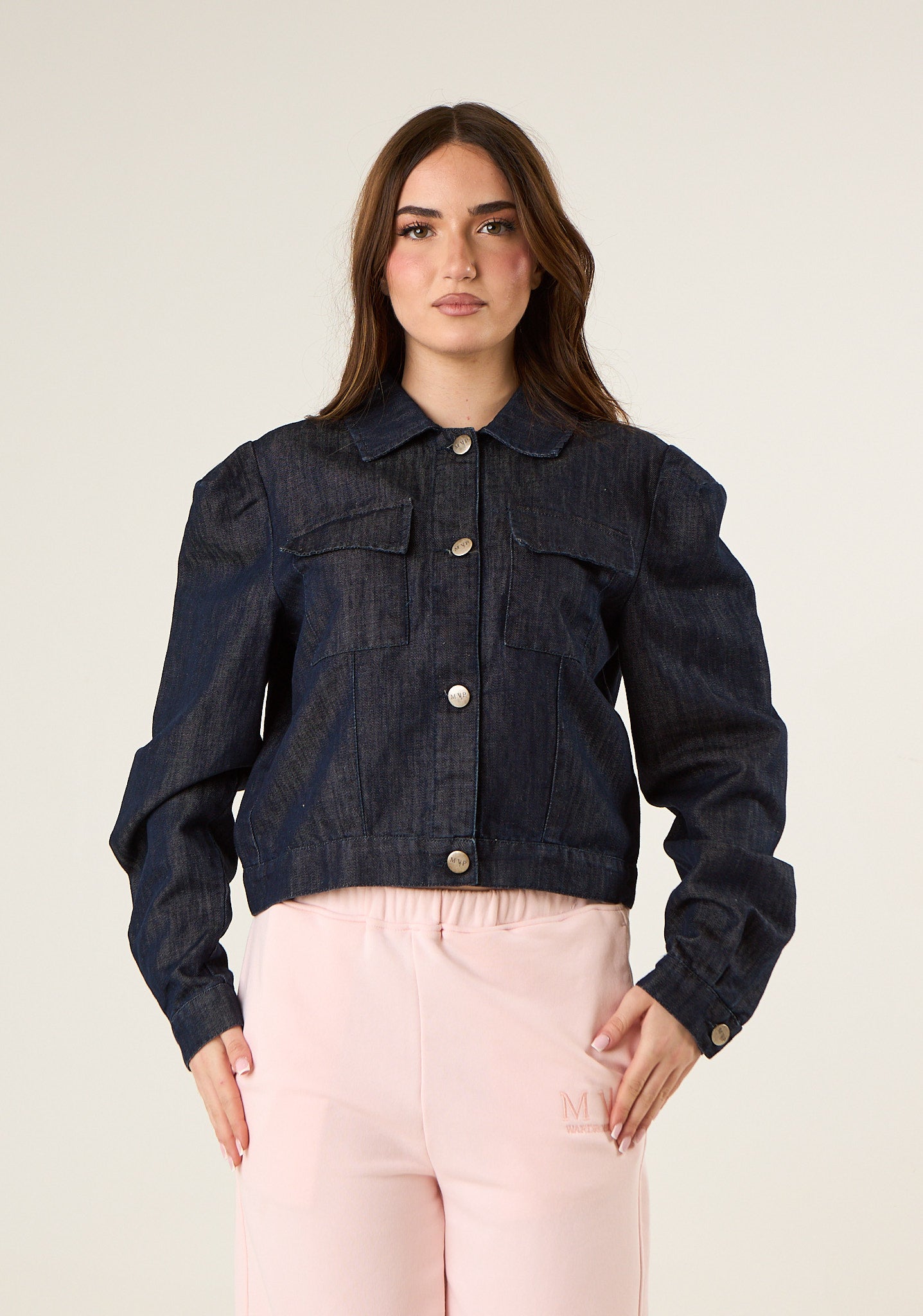 Giubbino in denim a lavaggio scuro