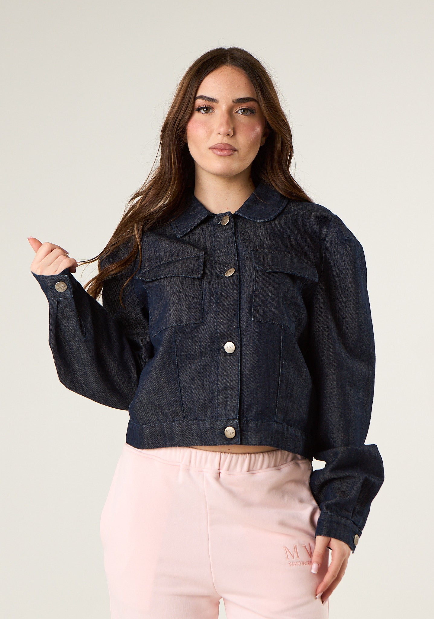 Giubbino in denim a lavaggio scuro