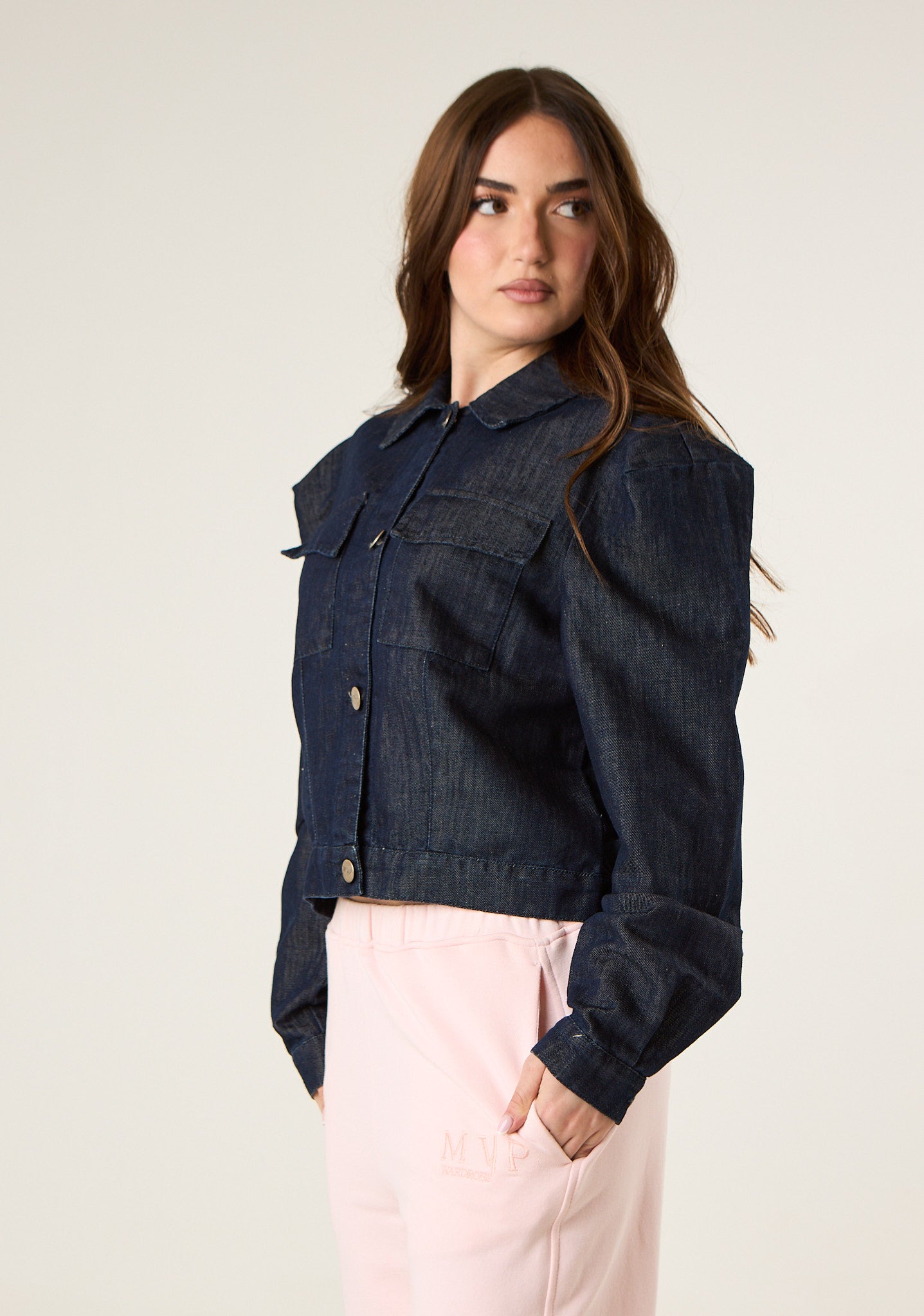 Giubbino in denim a lavaggio scuro