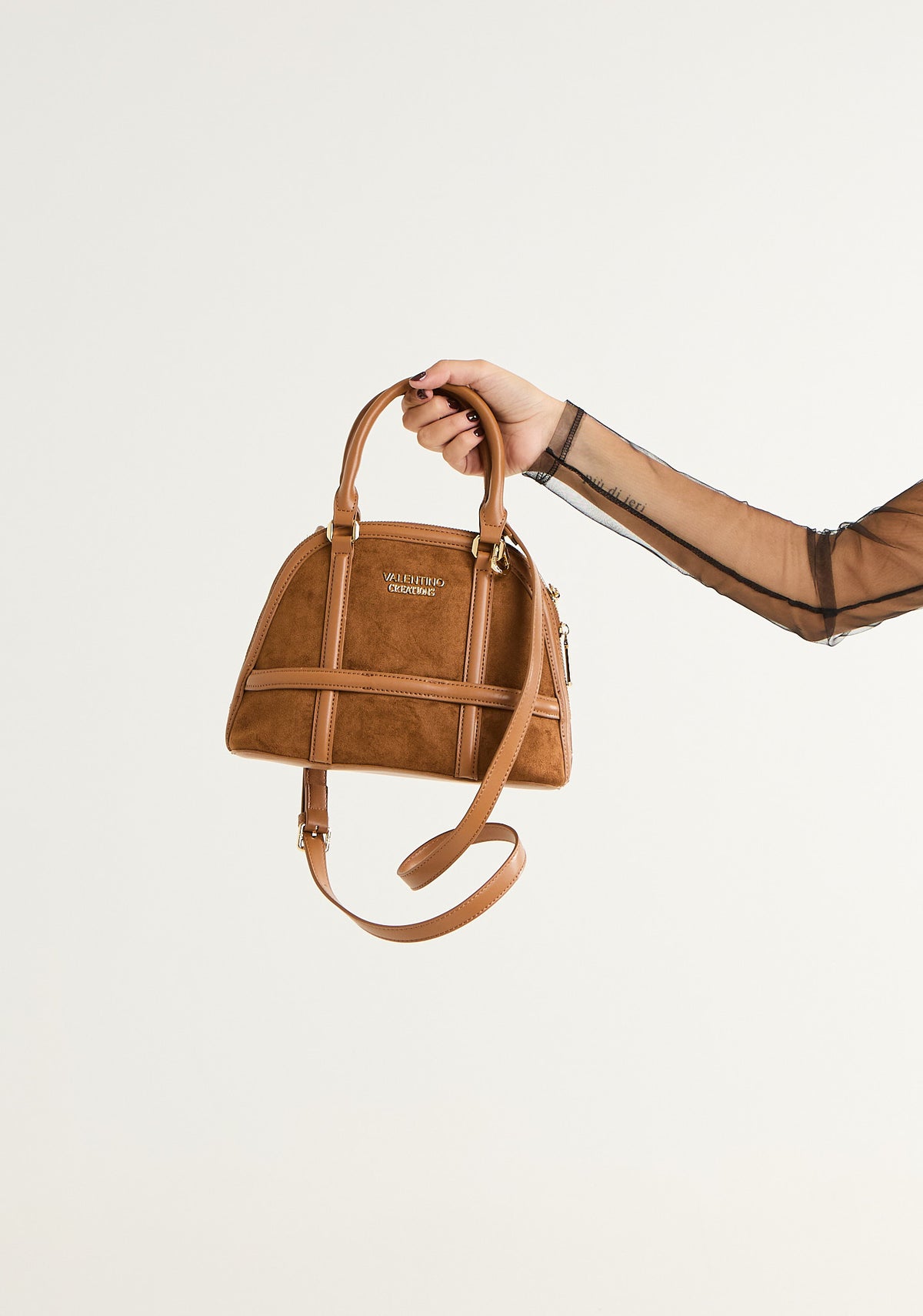 Borsa bauletto a motivo geometrico