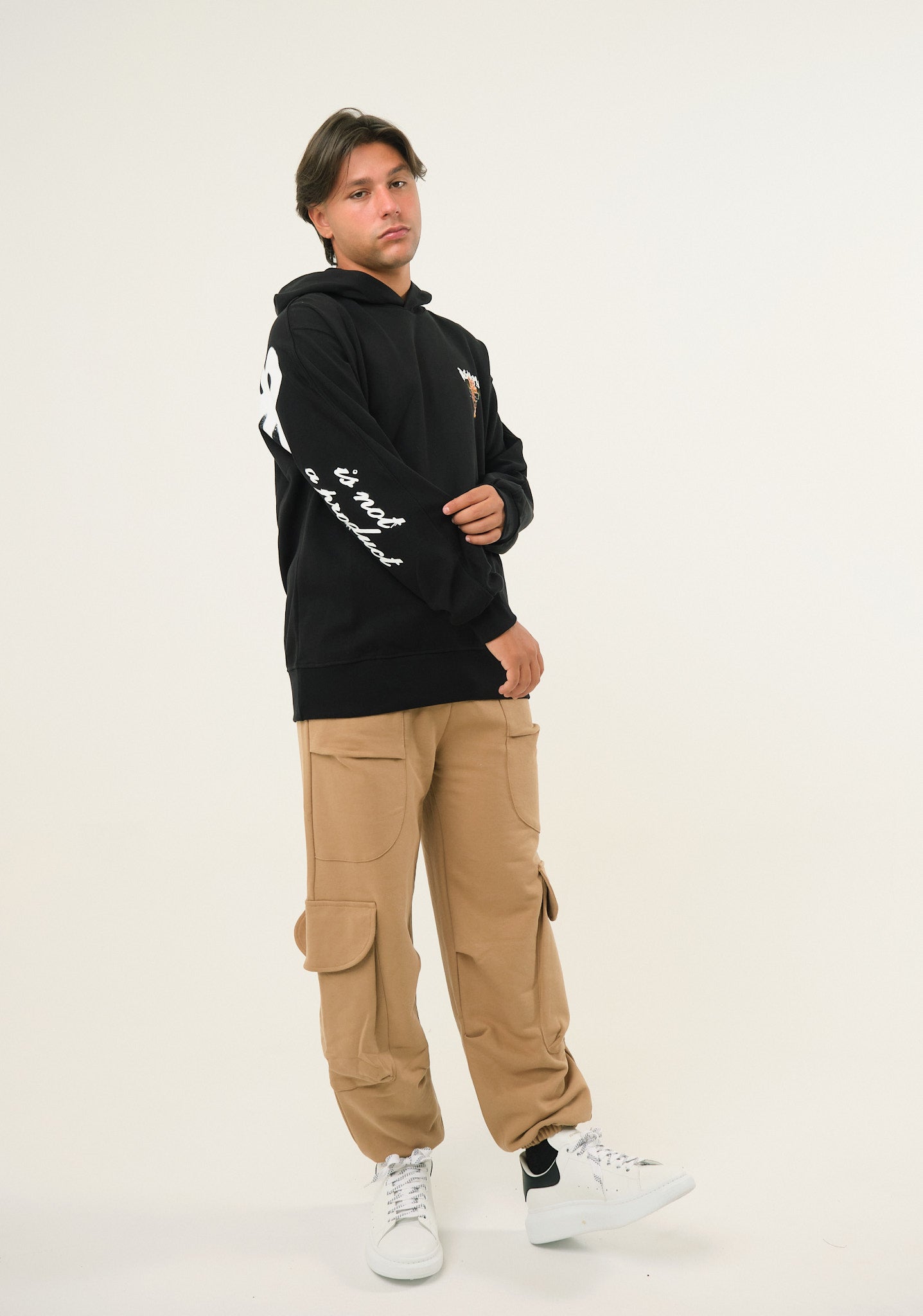 Pantalone cargo in felpa