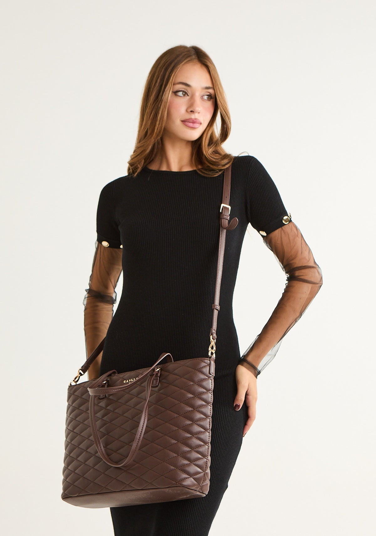 Borsa maxi shopper in matelasse'