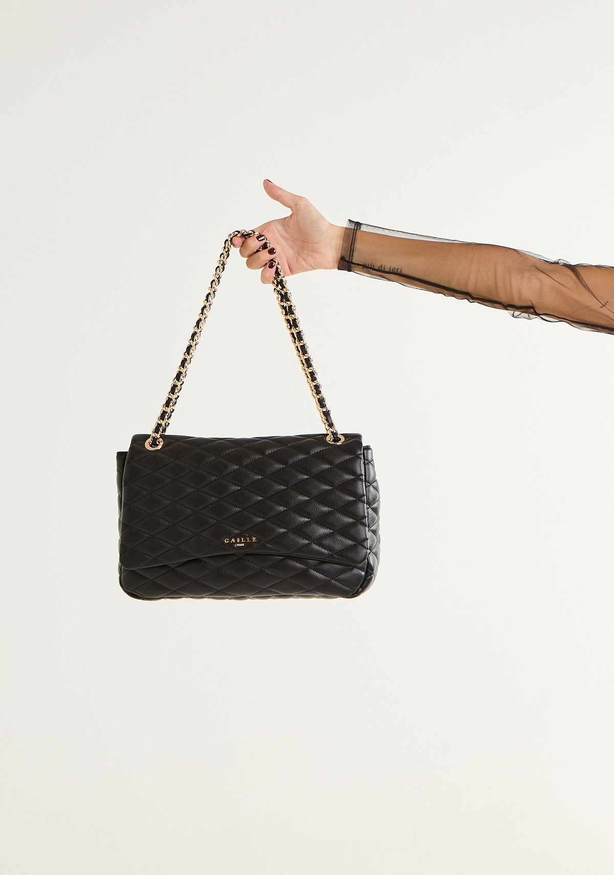Borsa maxi matelasse' con tracolla in catena