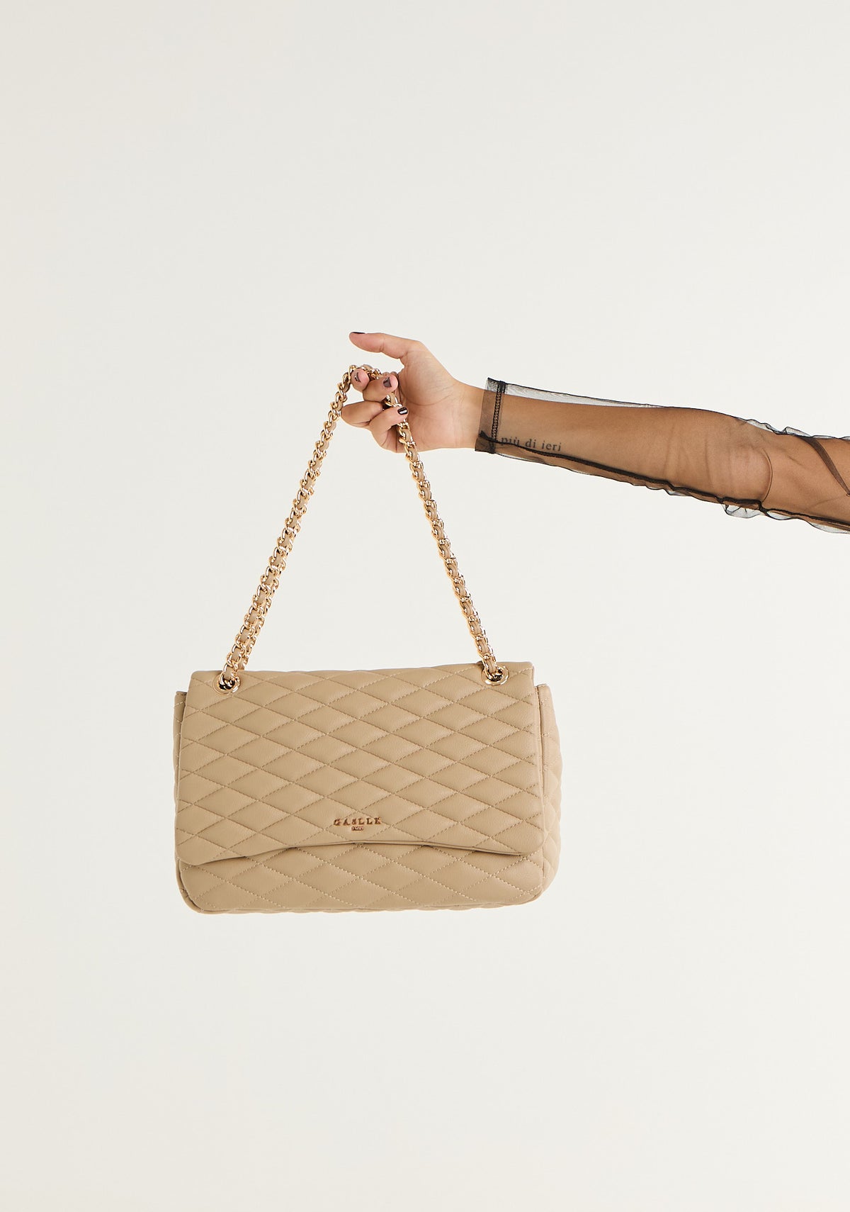 Borsa maxi matelasse' con tracolla in catena