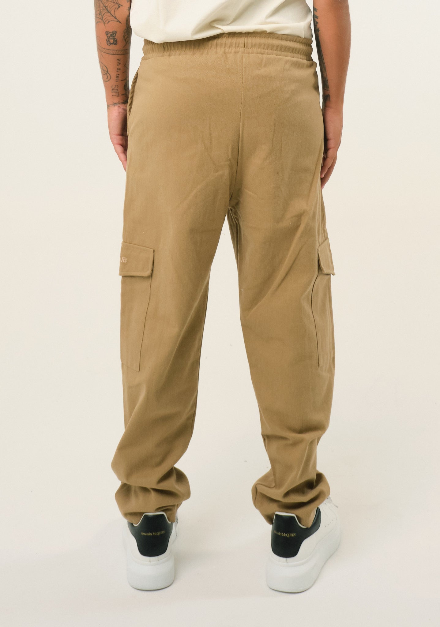 Pantalone cargo in gabardine